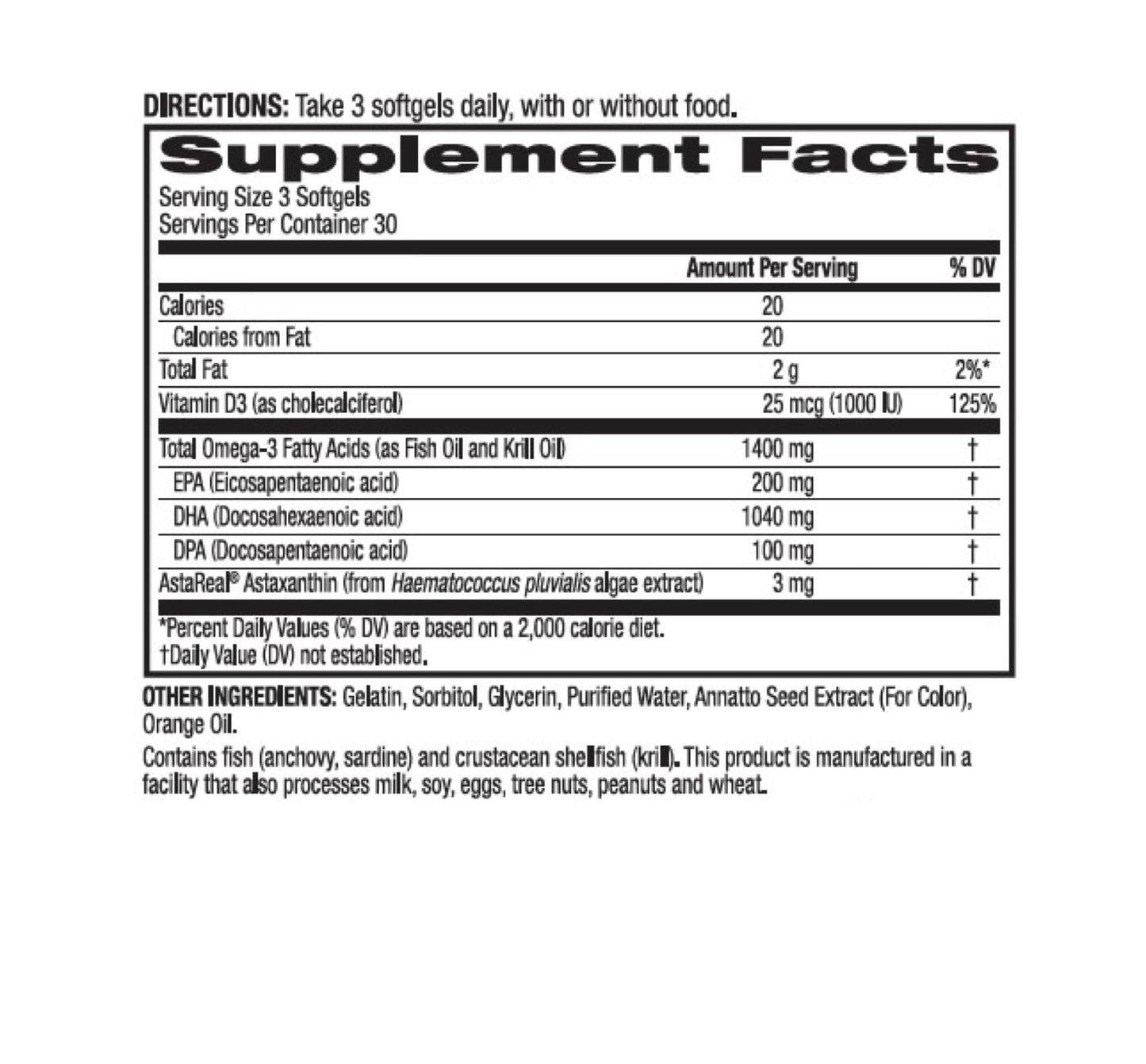 BioTrust OmegaKrill EPA & DHA Omega-3 Softgels, 90 Count