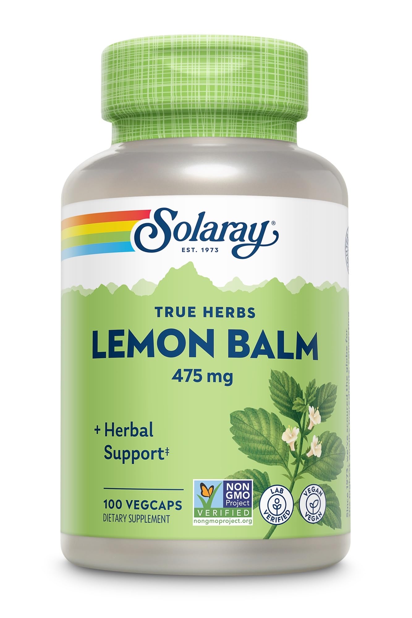 Solaray Lemon Balm 475 mg Capsules, 100 Count