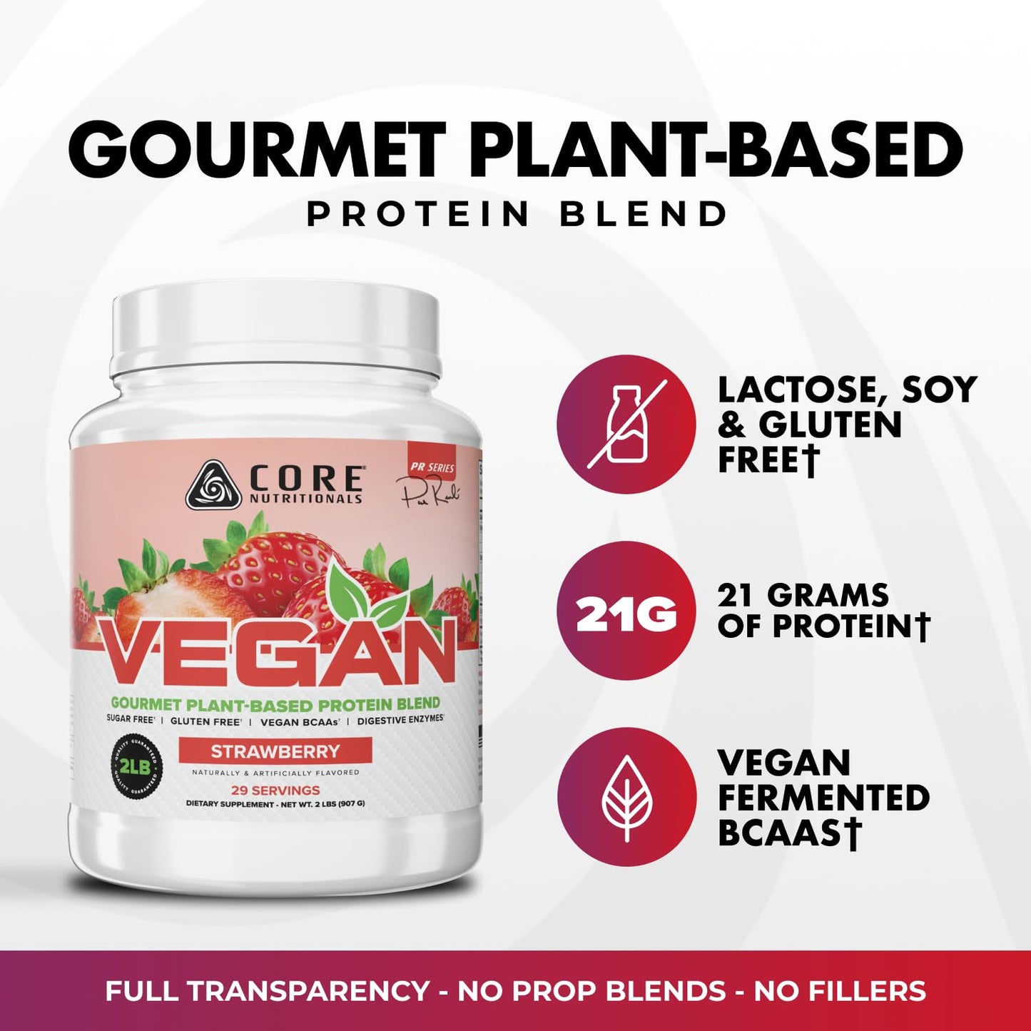 Core Nutritionals Vegan Gourmet Plant Based Protein Blend Protein Powder, 32