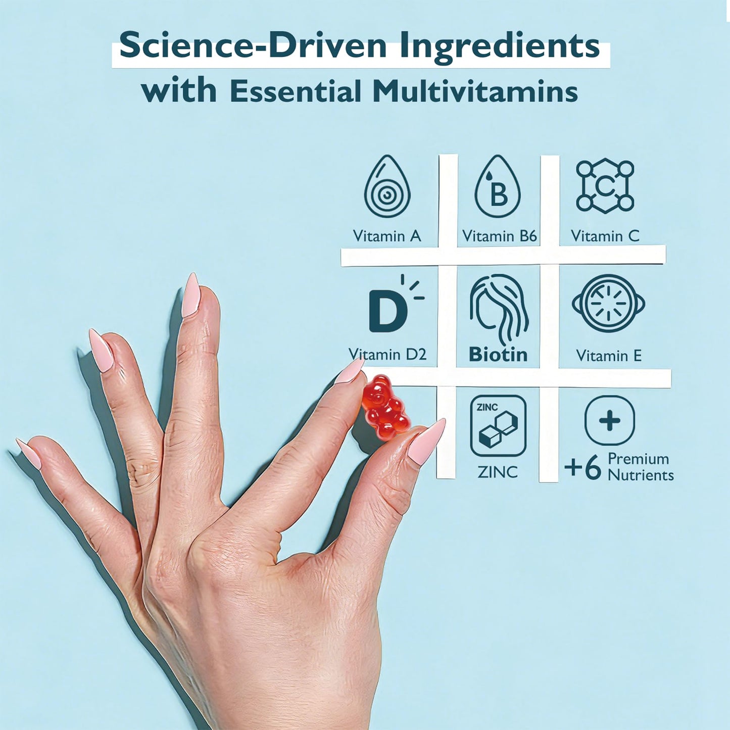 beobeu Hair Skin and Nails Biotin Gummy 60
