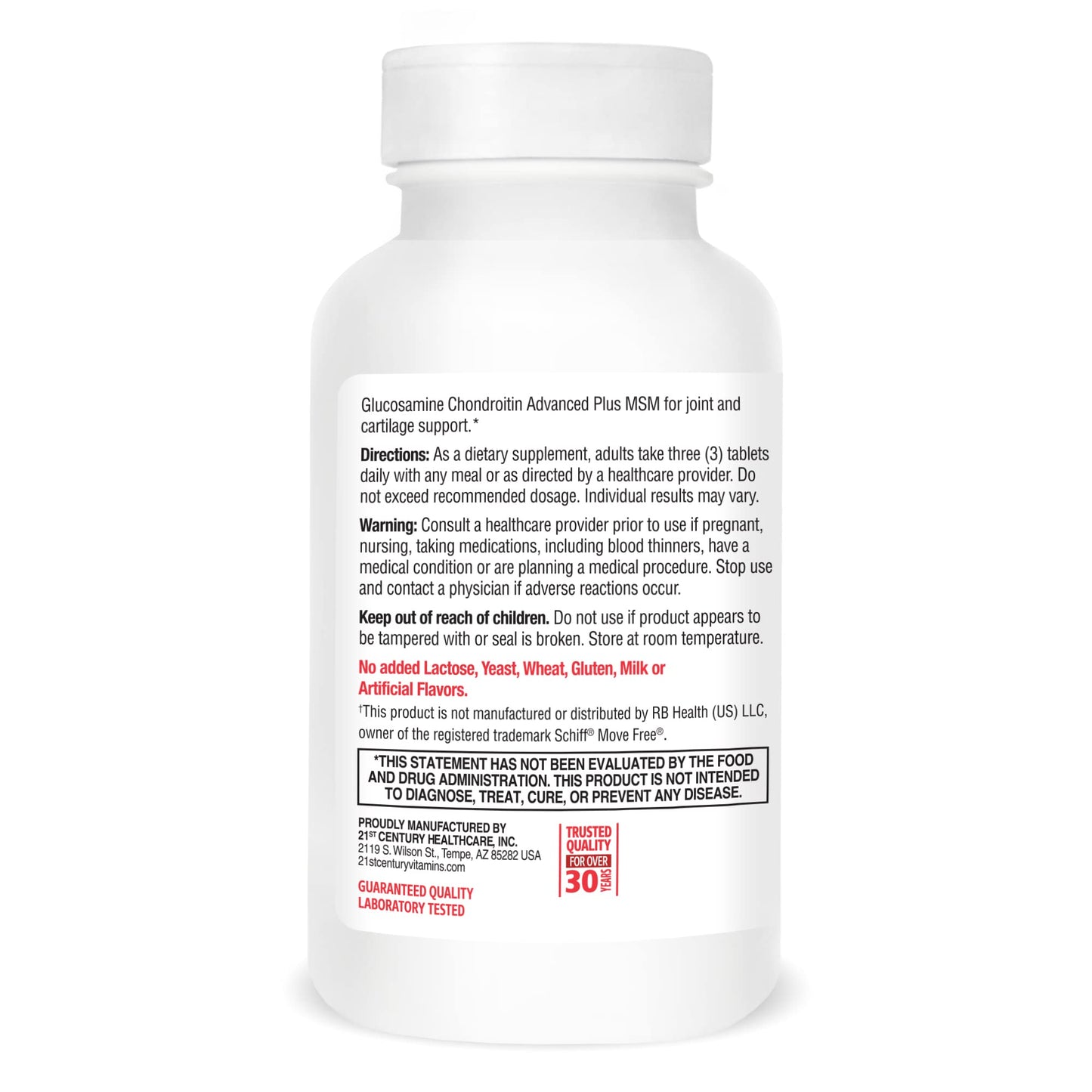 21st Century Glucosamine Chondroitin Advanced with MSM 120 Tablets