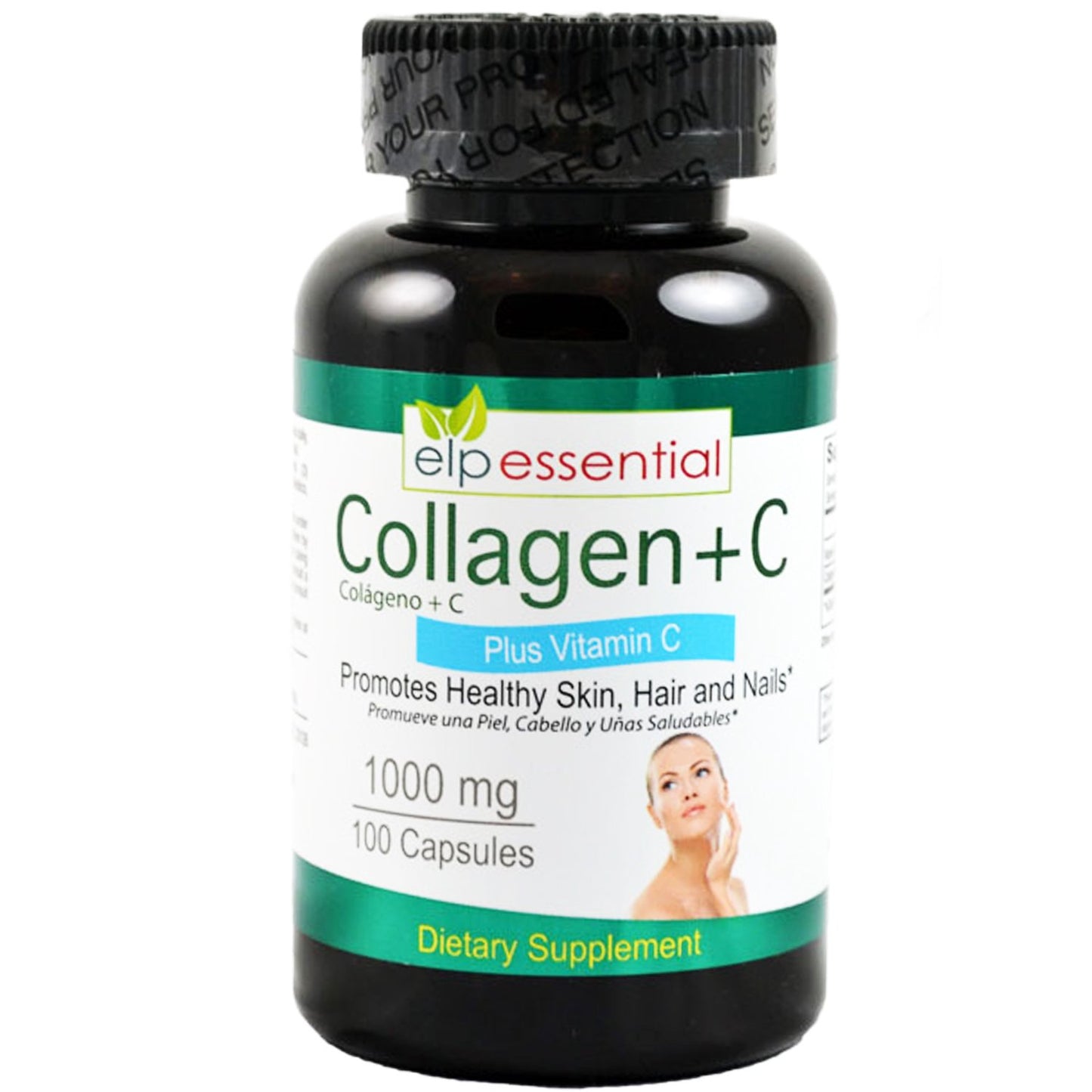 ELP ESSENTIAL Collagen + C Type Collagen Plus Vitamin C 1000mg, Capsules, 100 Count