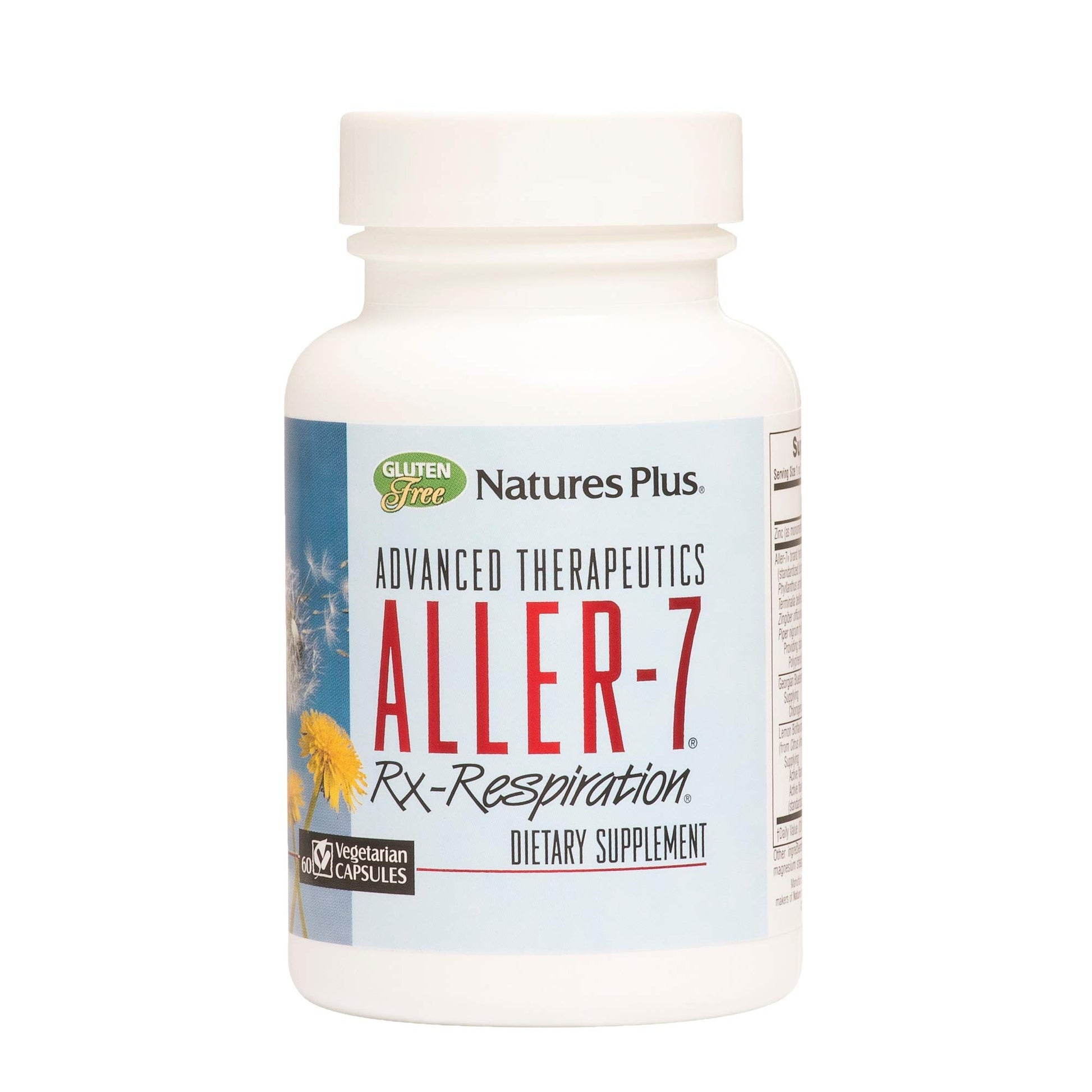 NaturesPlus Advanced Therapeutics Aller-7 Rx-Respiration 60 Vegetarian Capsules