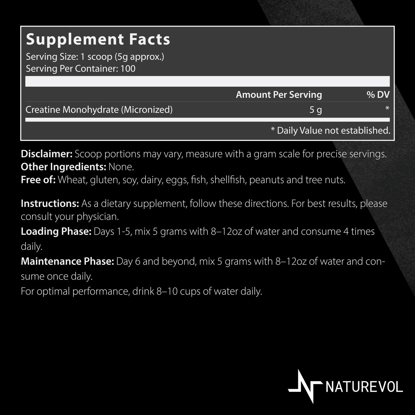 Naturevol Creatine Monohydrate Powder 1.1 Pound