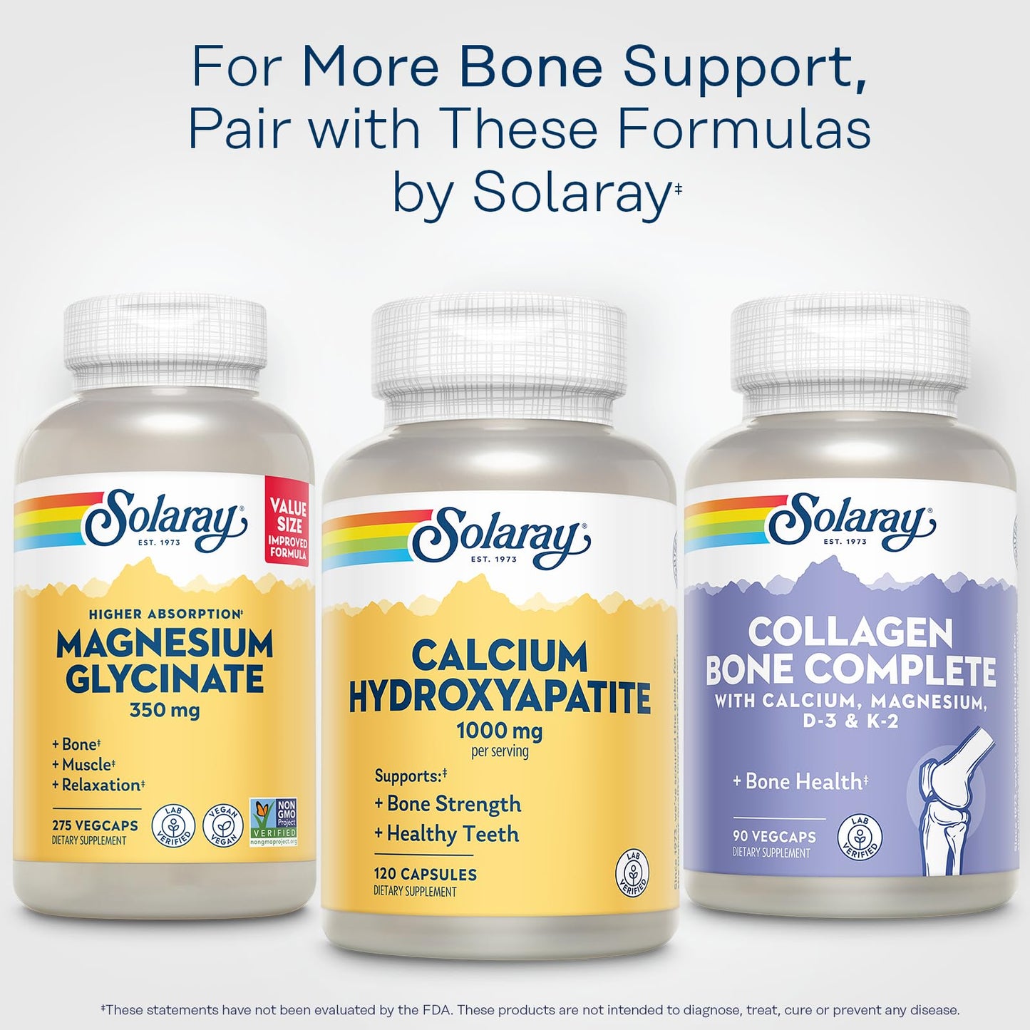 SOLARAY Calcium Hydroxyapatite 1000mg Capsule, 120 Capsules