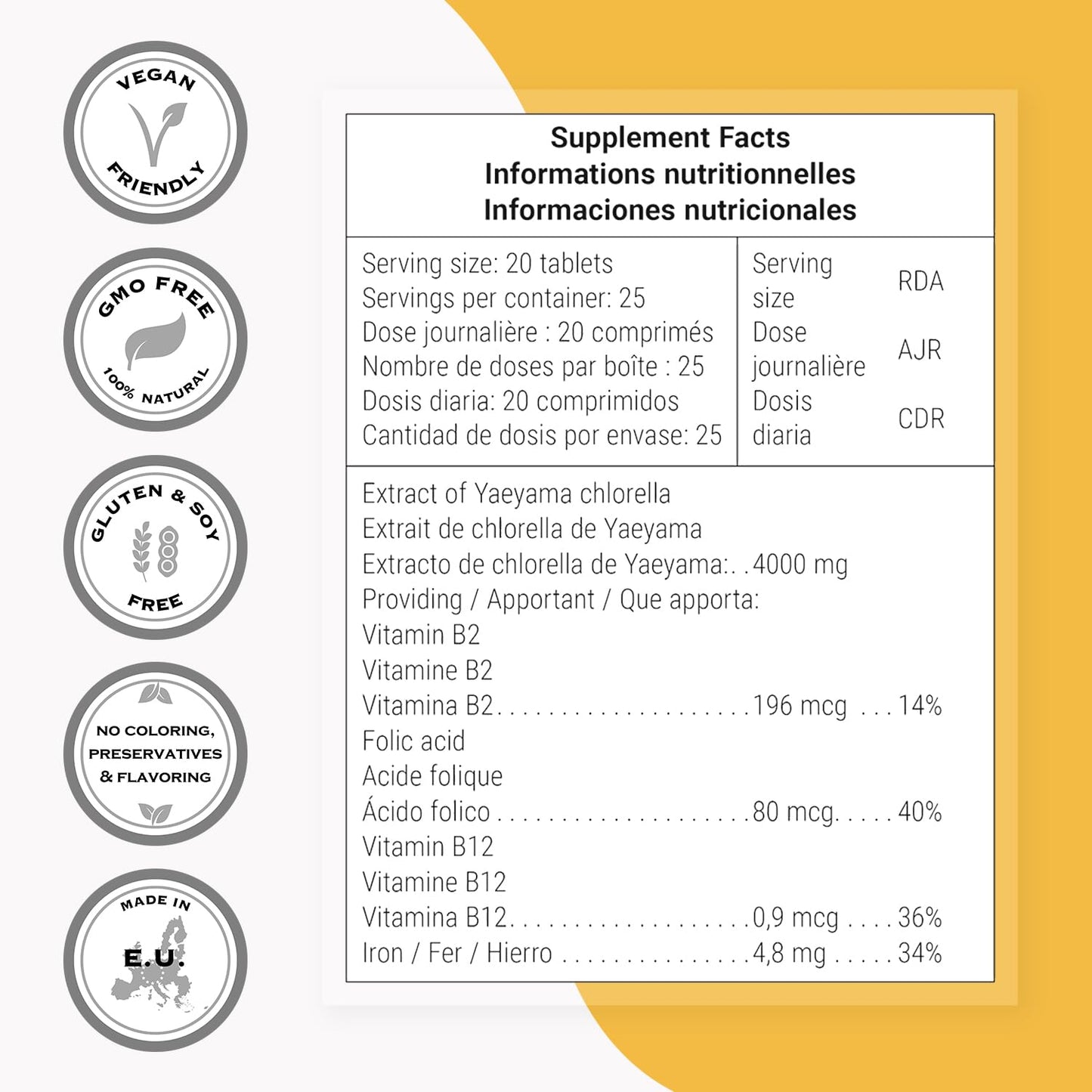 Supersmart Chlorella Supplement 500 Tablets