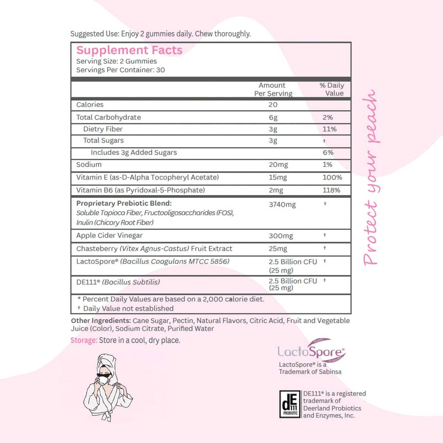 Balancing Act Balanced Babe Women’s Probiotic Gummies with Prebiotic, Apple Cider Vinegar, LactoSpore®, DE111®, Vitamin B6 and Vitamin E, 60 Gummies