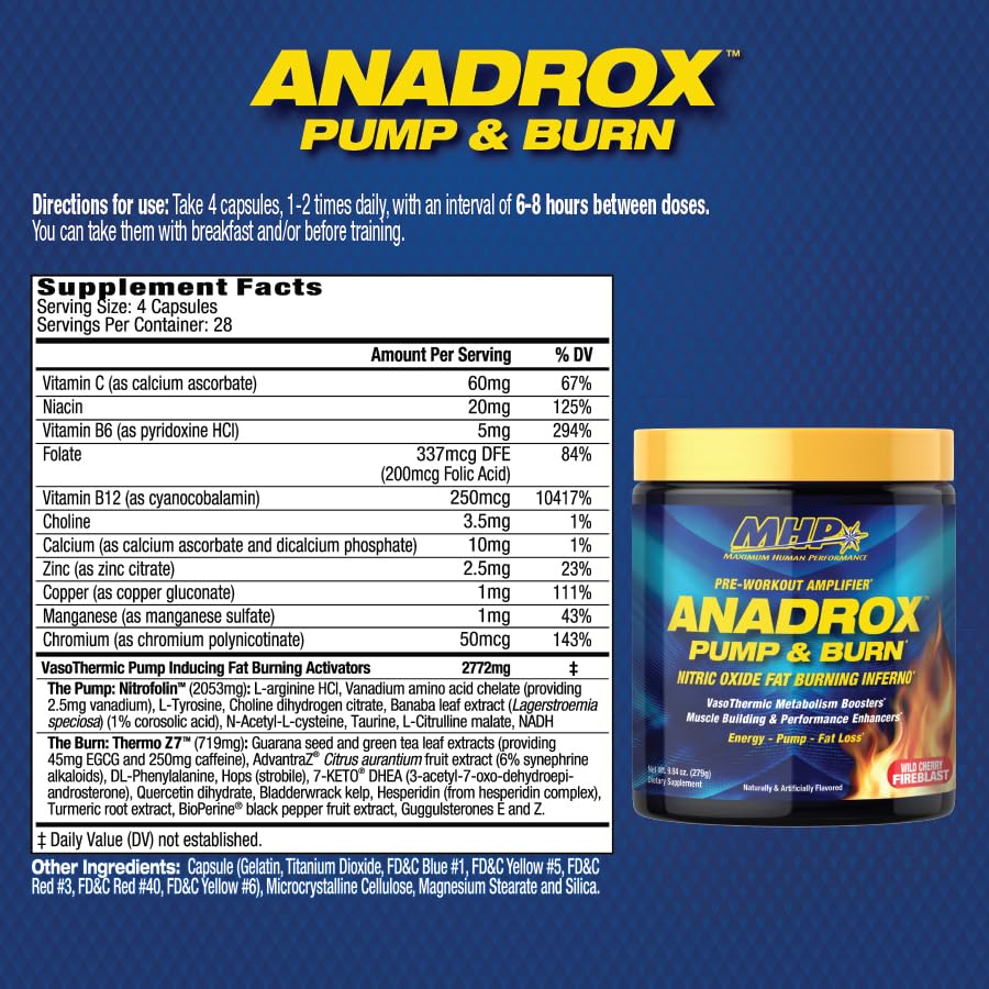 Maximum Human Performance Anadrox Pre-Workout Capsule, 1 Count