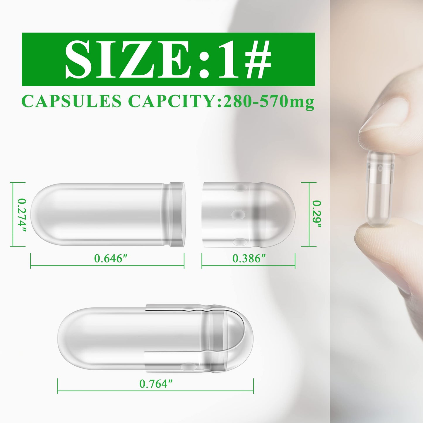Wananfu Size 1 Empty Vegetarian Capsules (100 Count)