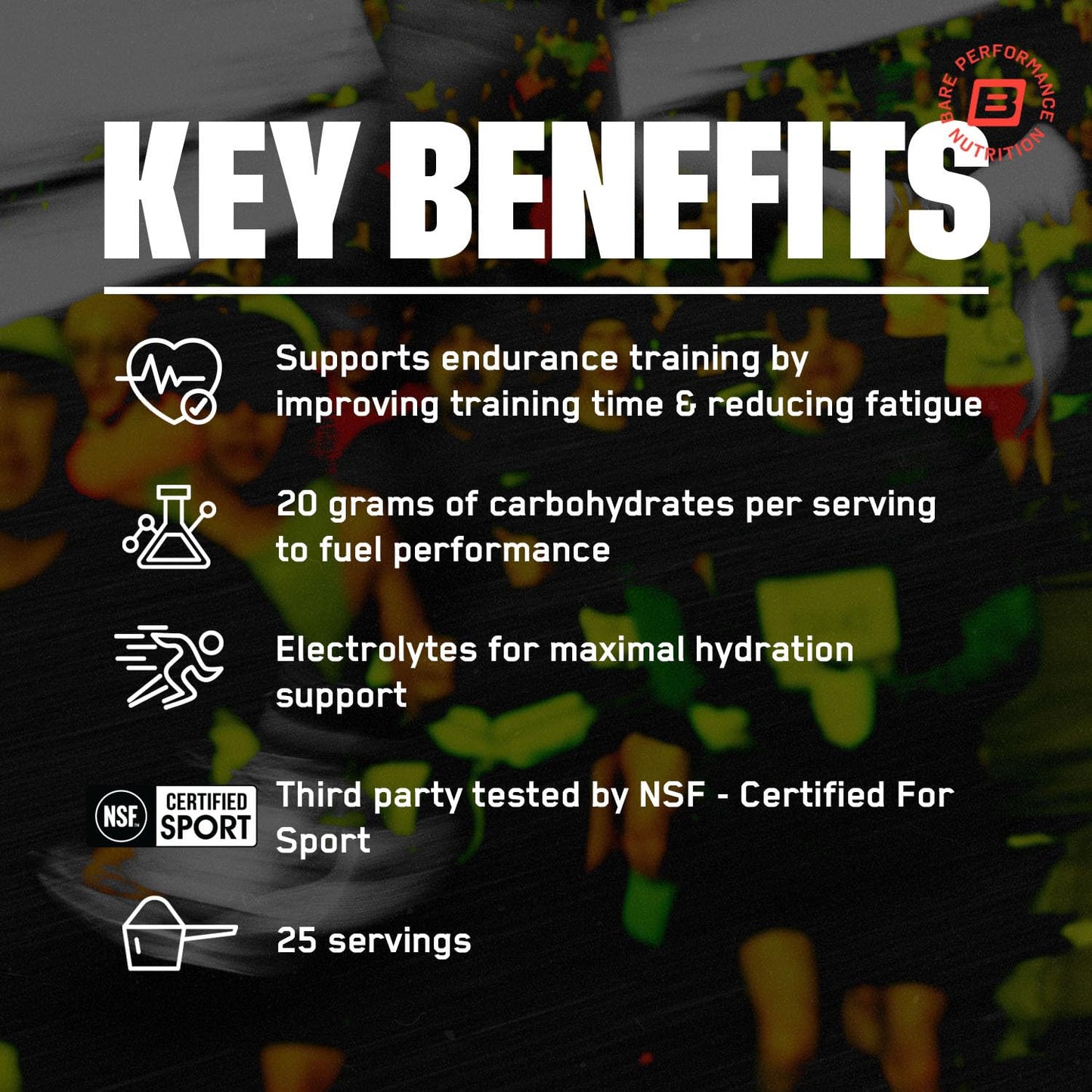 BARE PERFORMANCE NUTRITION BPN G.1.M Go One More Sport Endurance Training Fuel, Carbohydrate & Electrolytes Powder, 22 Servings
