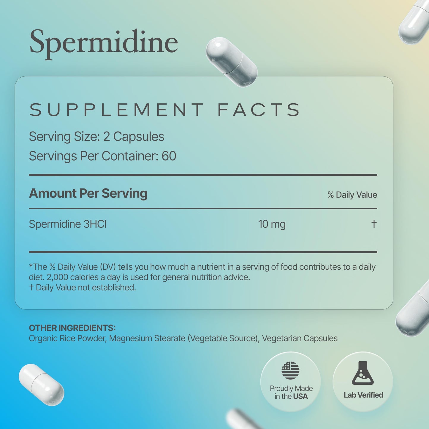 Prime Powders Spermidine Capsules 120 Count