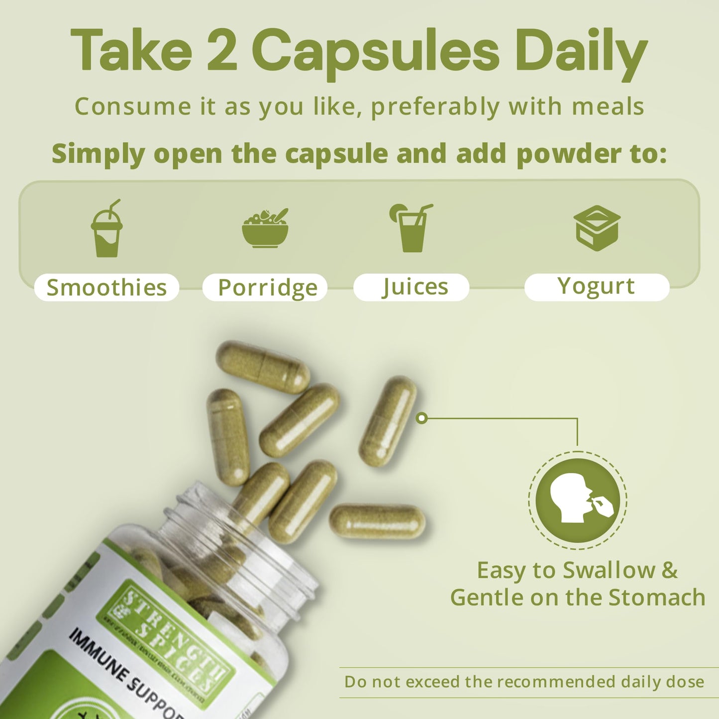 Strength & Spices Immune System Booster with Turmeric, Black Pepper, Moringa & Maca, Antioxidant-Rich Blend 60 Capsules