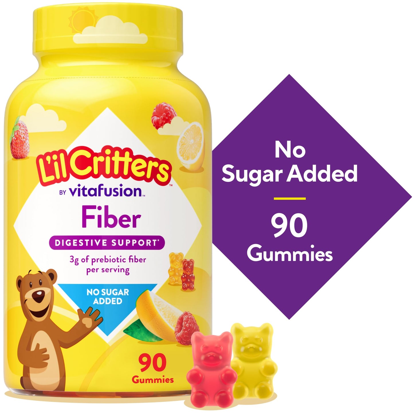 Lil Critters Kids Fiber Gummy Bears Supplement, 90 Count