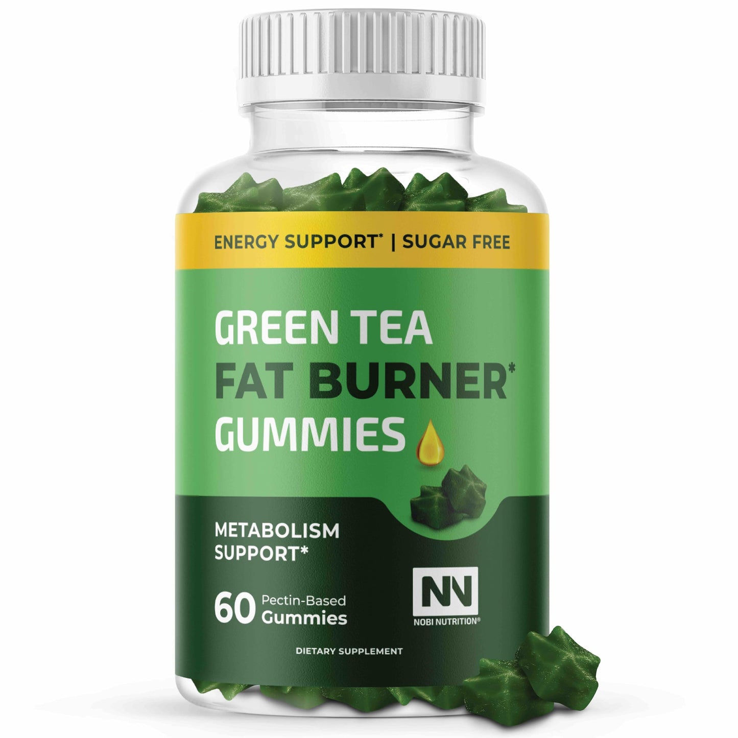 Nobi Nutrition Green Tea Fat Burner Gummies 60 Count