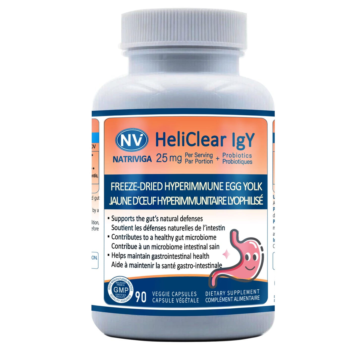 NATRIVIGA Heliclear IgY Immunoglobulins + Probiotics – Dual-Action Formula for Premium Immune & Gut Health Support – Freeze-Dried Hyperimmune Egg Yolk Extract with 60 Billion CFU, 90 Capsules