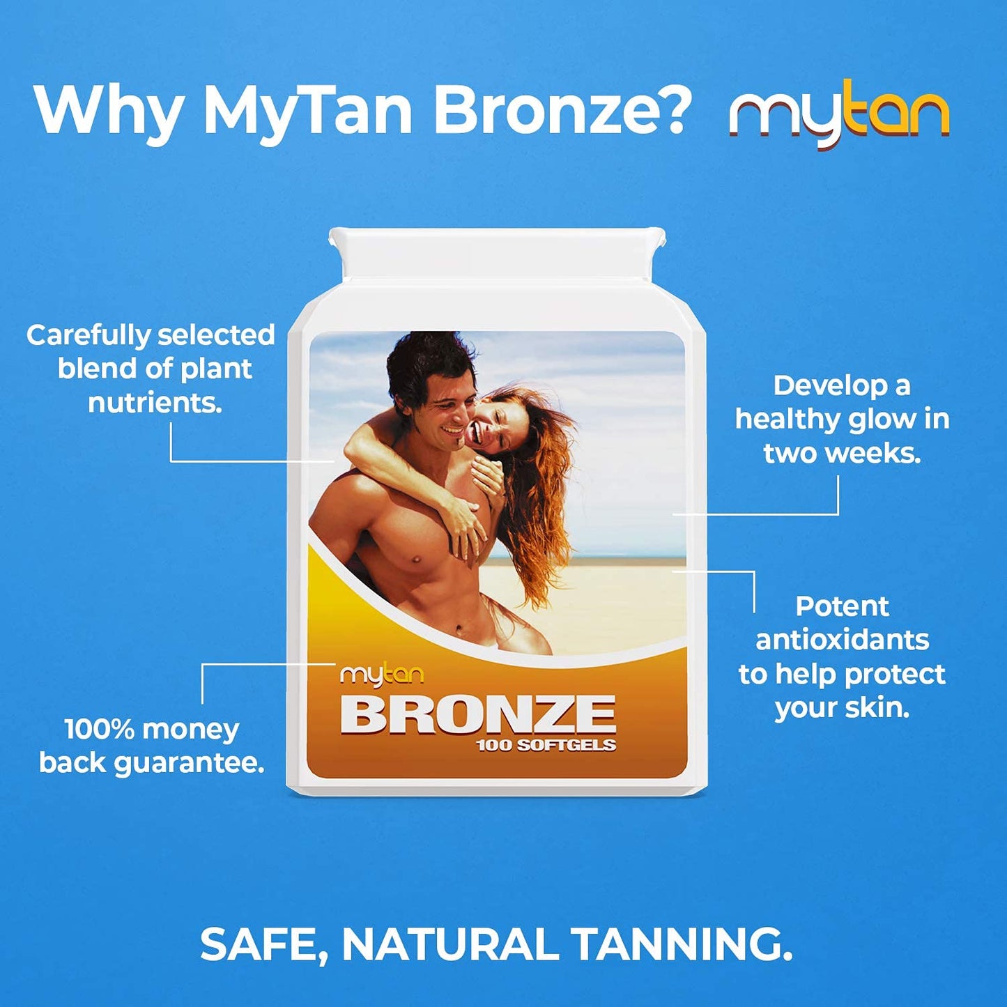 MyTan Bronze Tanning Softgels, 100 Count