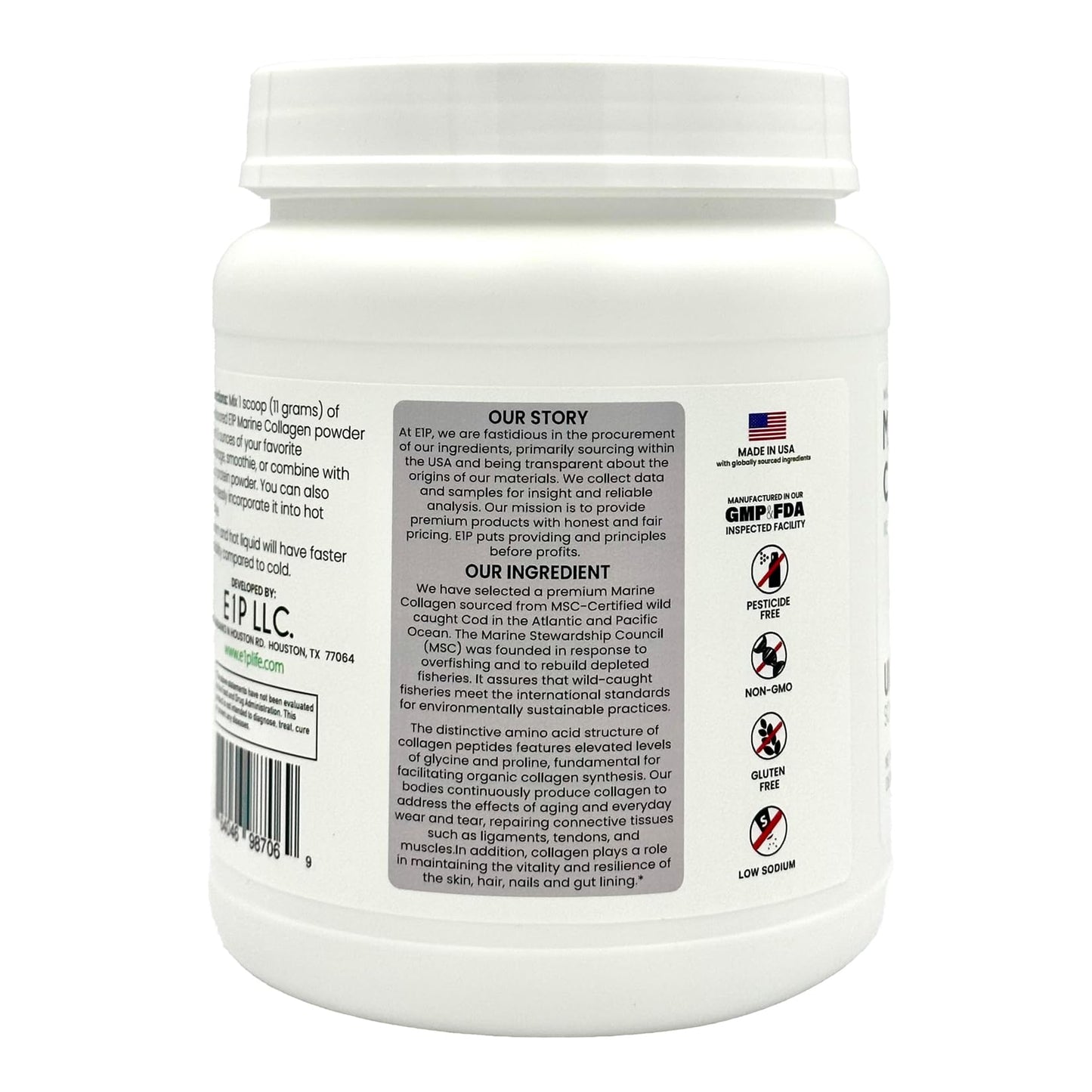 E1P Wild Caught Marine Collagen Peptides Powder 15.52 oz