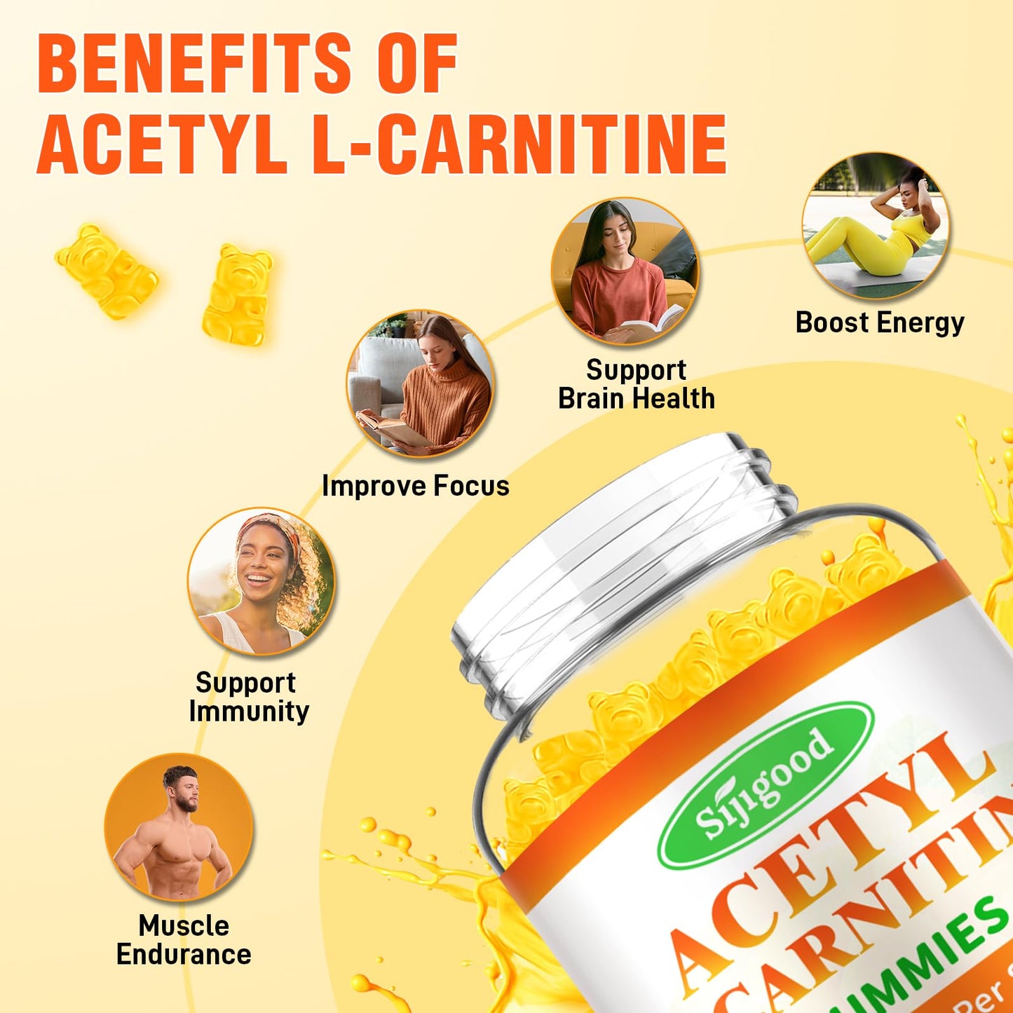 Sijigood Acetyl L-Carnitine Gummies 120 Count