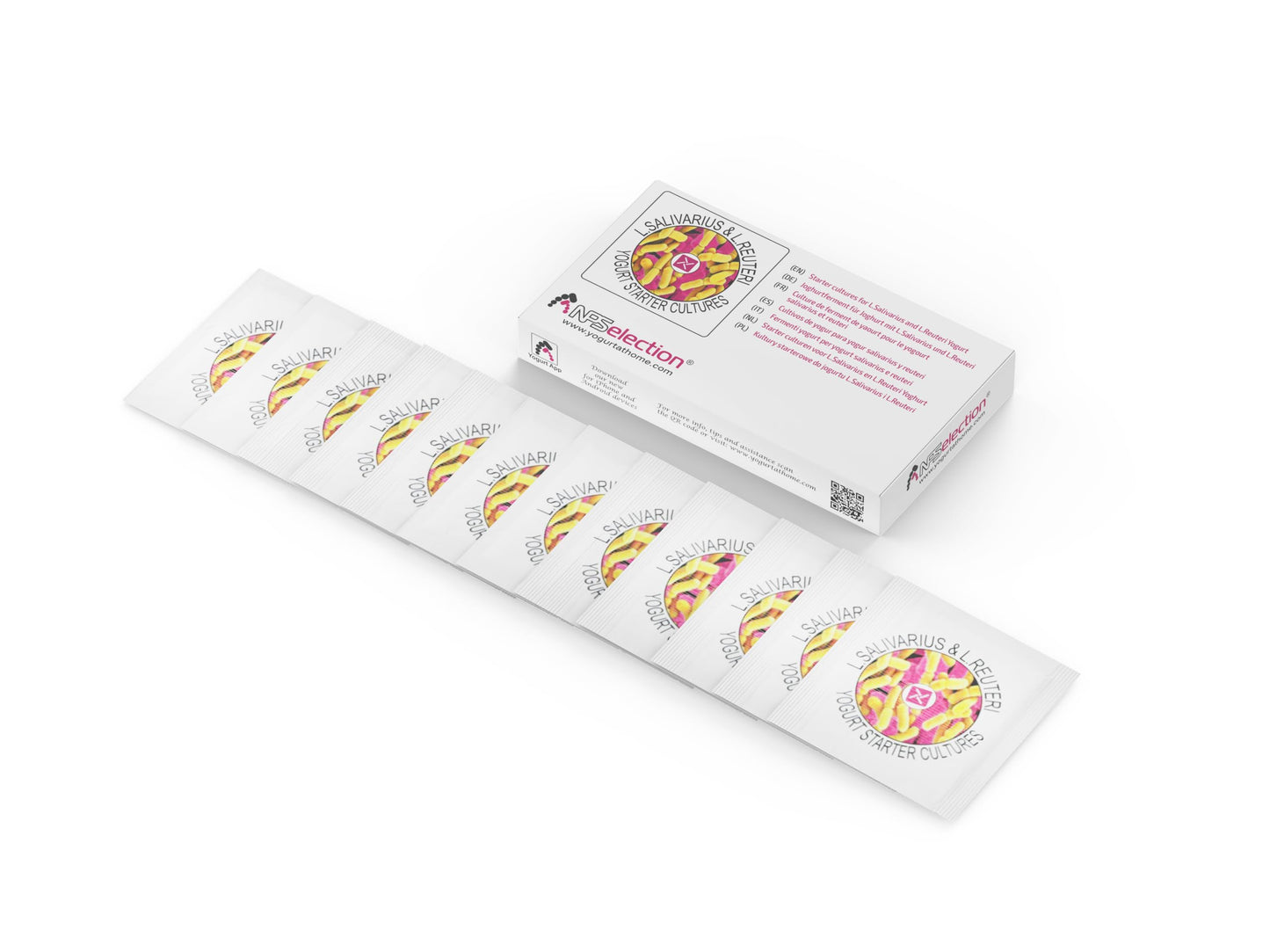 NPSelection Starter Cultures for L.Salivarius and L. Reuteri Homemade Yogurt, Powder, 0.04 (Pack of 12 sachets)