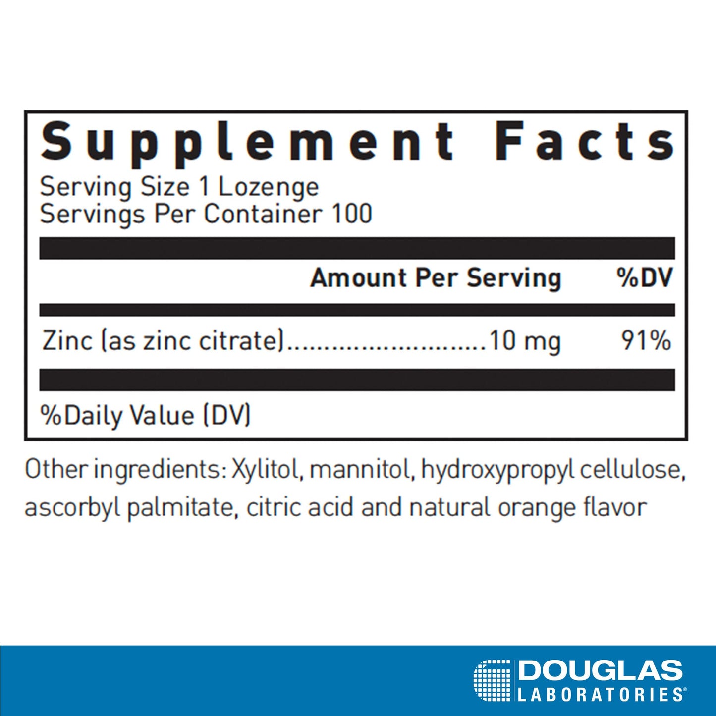Douglas Laboratories Zinc Lozenges 100