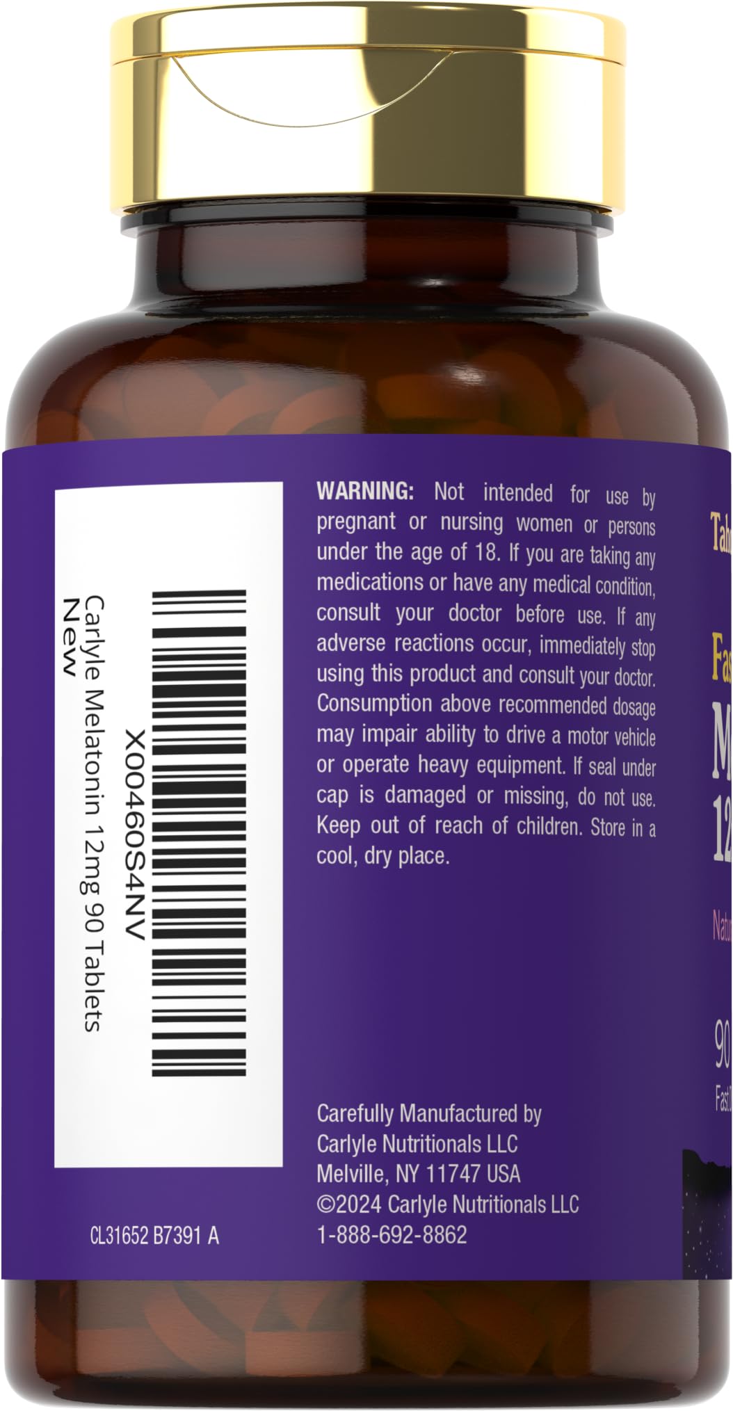 Tahoe Nutritionals Melatonin 12mg Fast Dissolve Tablets 90 Count