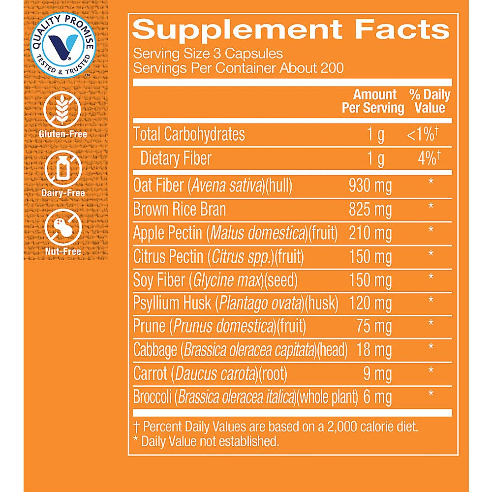 The Vitamin Shoppe Fiber Blend Capsules 600