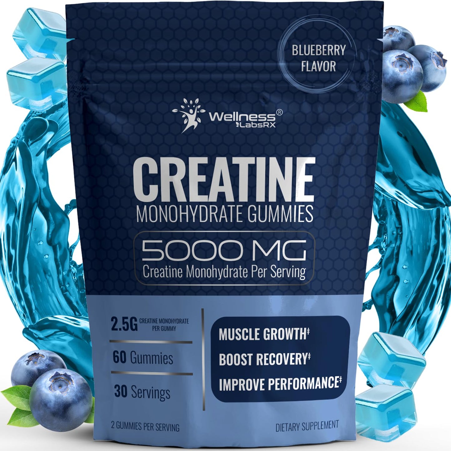 WELLNESS LABSRX Creatine Monohydrate Gummies 60 Count