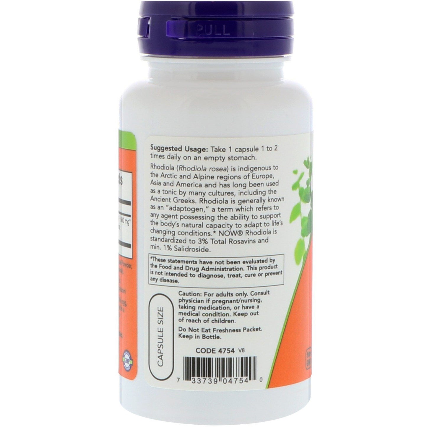 NOW Foods Rhodiola 500mg 3PCT Extract Capsule, 60 VCAP