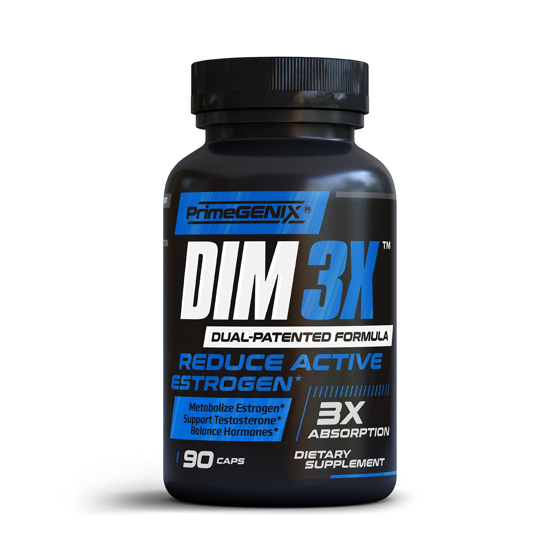 PrimeGENIX DIM 3X 200mg Estrogen Blocker & Aromatase Inhibitor for Men Capsules, 90 Count