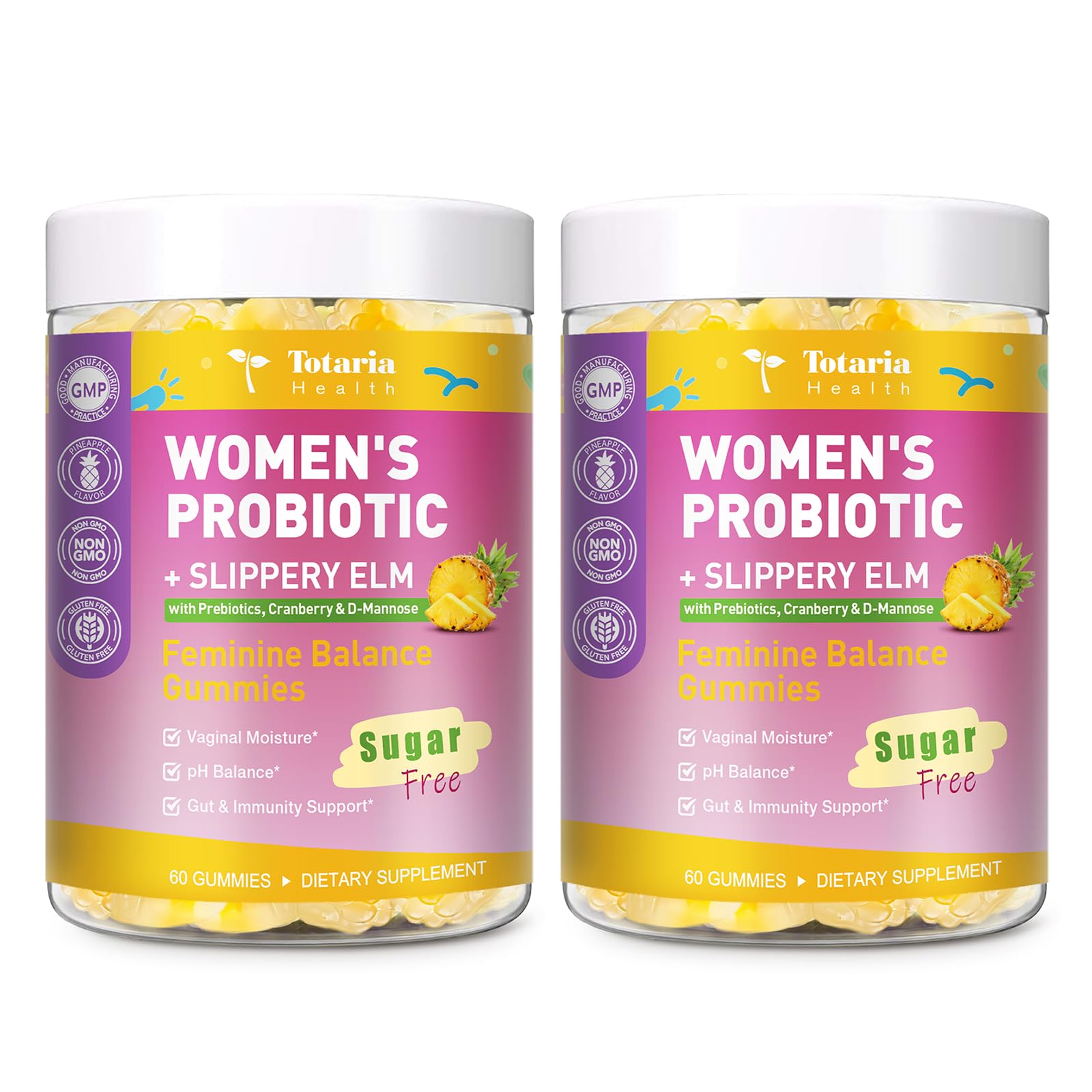 Totaria 9-in-1 Sugar Free Feminine Probiotics Capsule, 50 Billion CFU Vaginal Probiotic with Prebiotic, 120 Count
