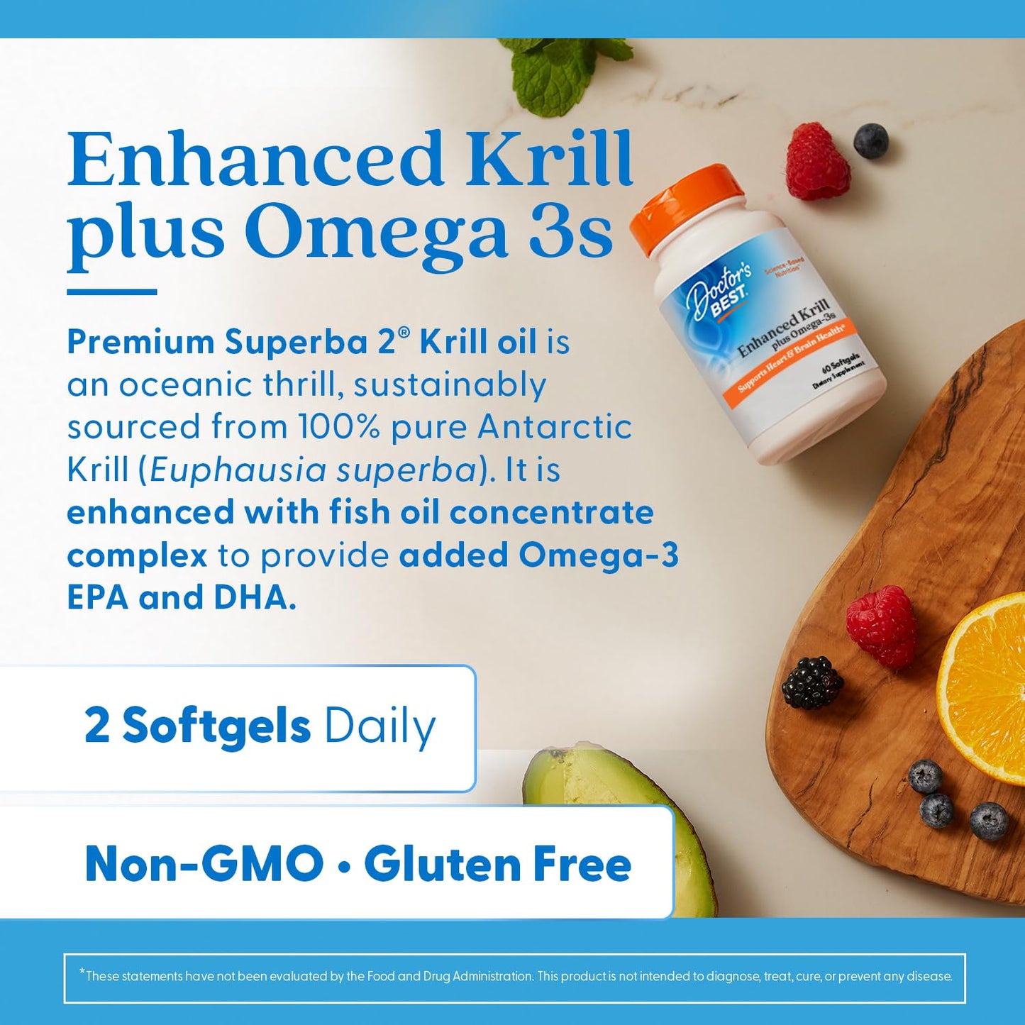 Doctor's Best Antarctic Krill Oil Plus Omega 3s Softgels 60