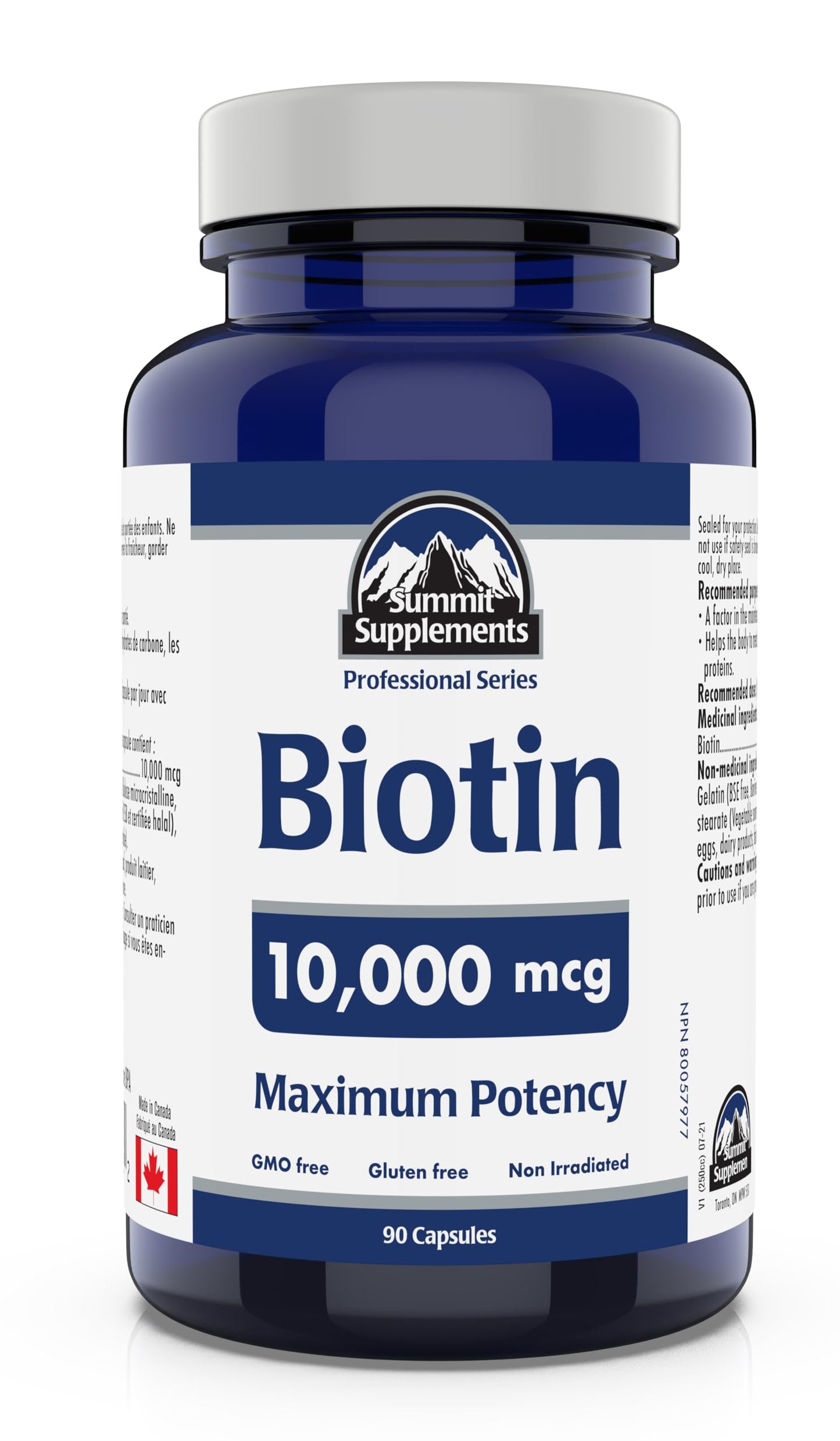 Summit Supplements Biotin 10,000 mcg Capsule, 90 Count