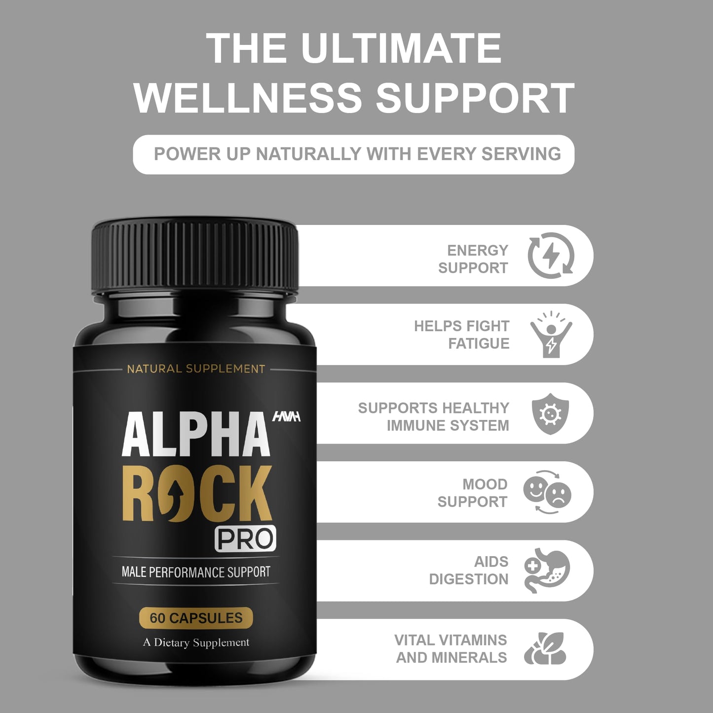 Havah Alpha Rock Pro AlphaRock Performance Pills 120 Capsules