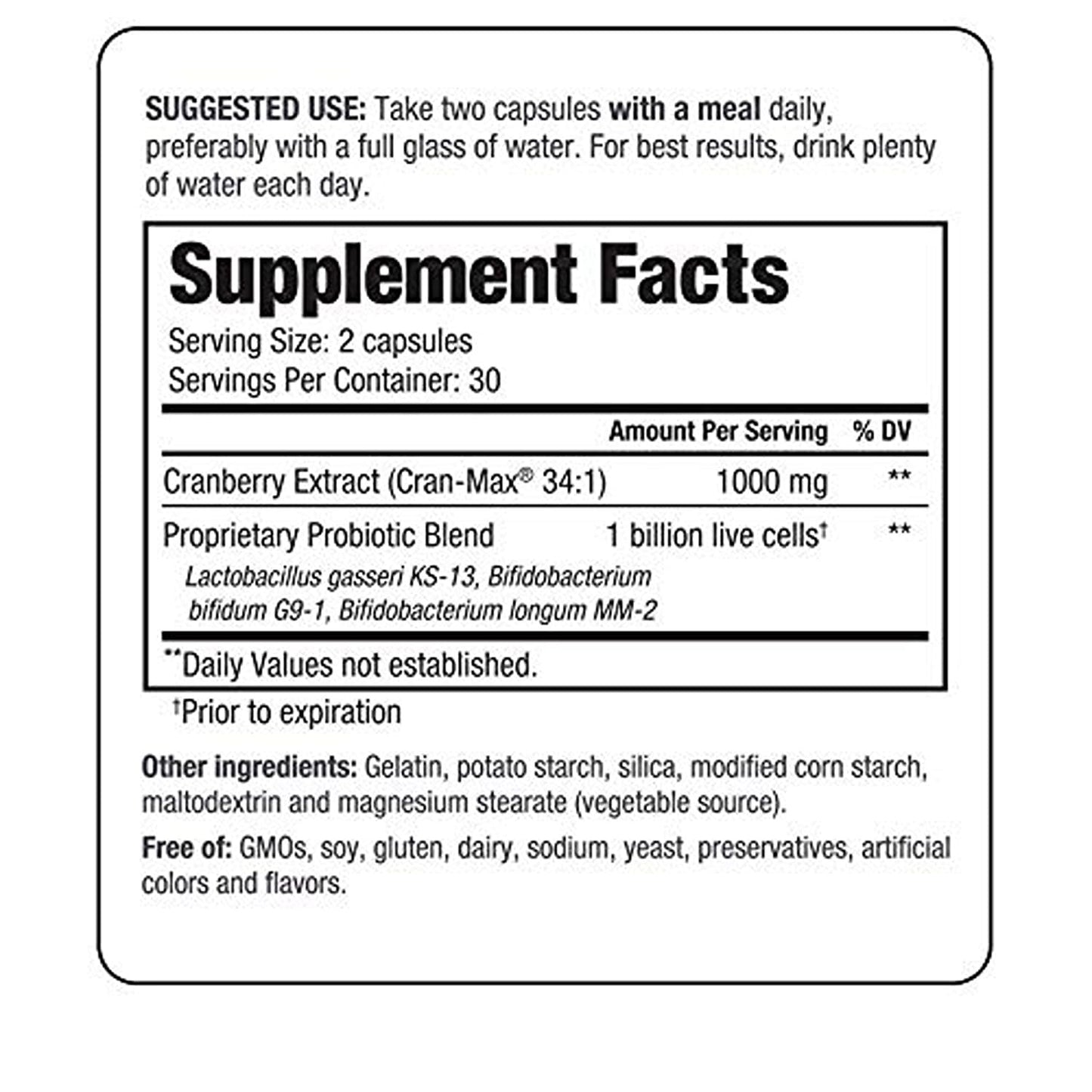 Kyolic Kyo-Dophilus Cran+ Probiotic, Urinary Tract and Bladder Health* 60 Capsules