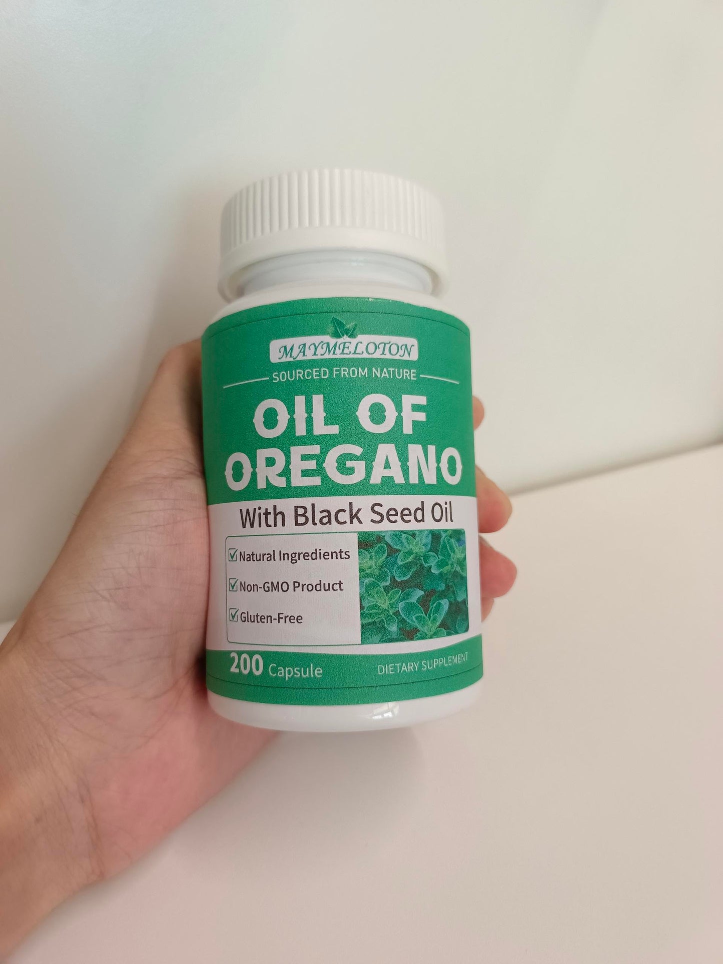 MAYMELOTON Oregano Oil Softgels with Black Seed Oil, High Carvacrol, 200 Capsules