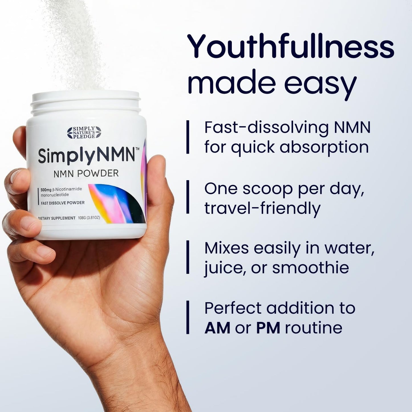 Simply Nature's Pledge NMN Powder, 3.81 oz