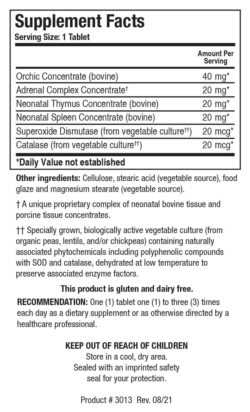 BIOTICS RESEARCH CytozymeM Male Glandular Combination Formula 60 Tablets