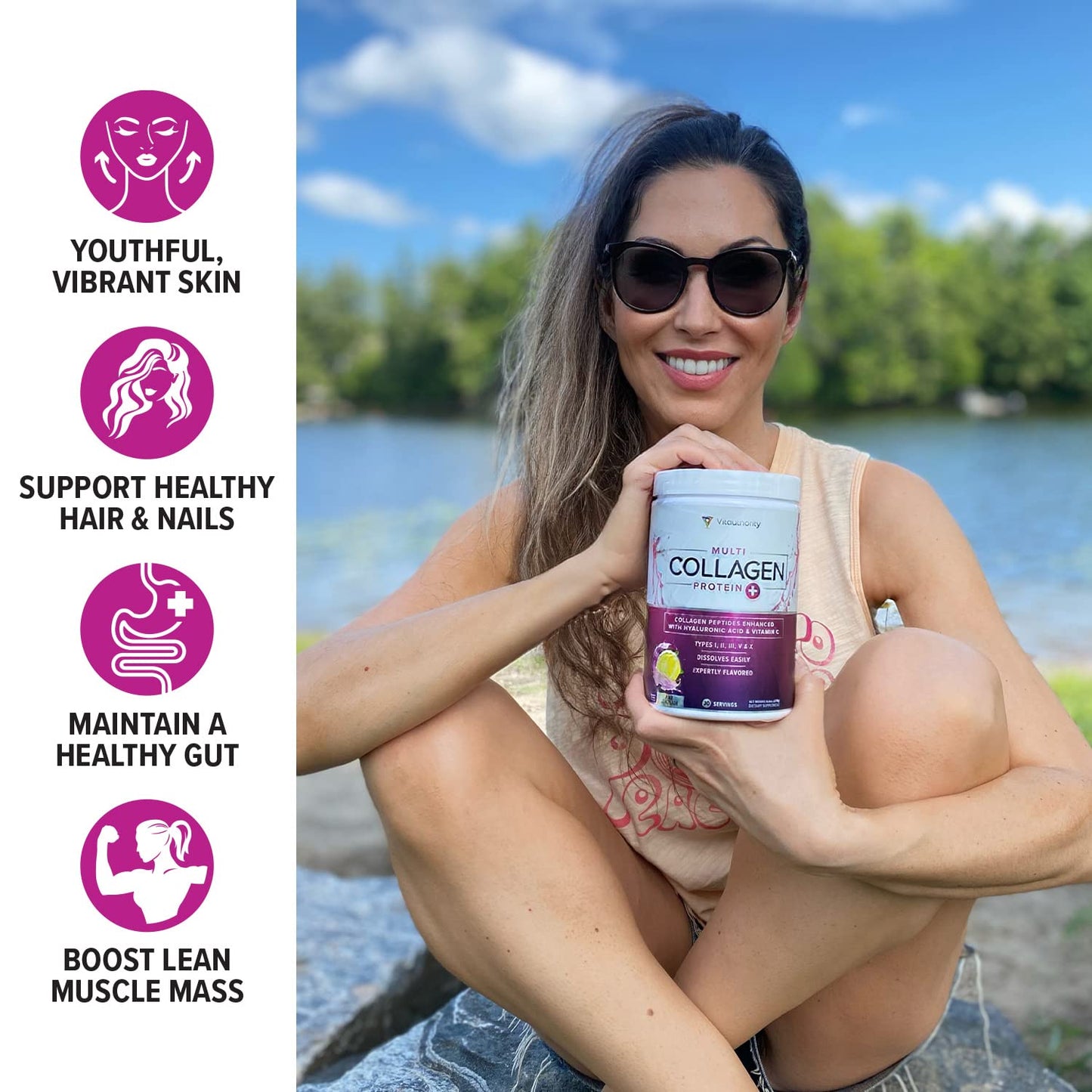 Vitauthority Multi Collagen Peptides Powder 9.8 Ounce