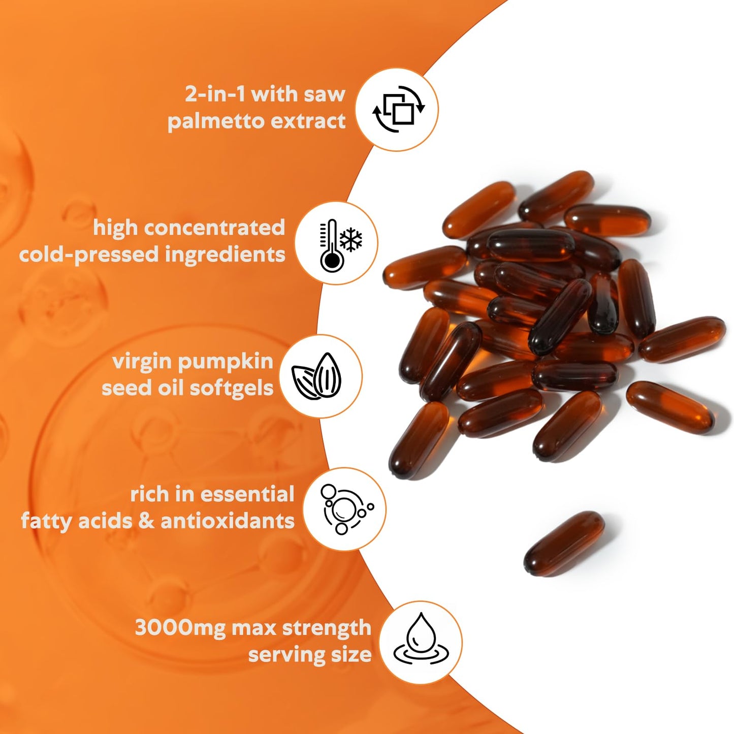 Goldium Pumpkin Seed Oil with Saw Palmetto Softgels 300 Count