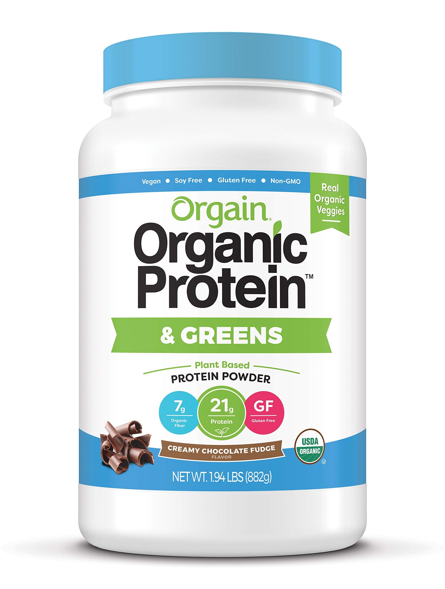 Orgain Organic Vegan Protein Powder + Greens Creamy Chocolate Fudge and Organic Vegan Protein Powder Peanut Butter Bundle, 1 Bundle