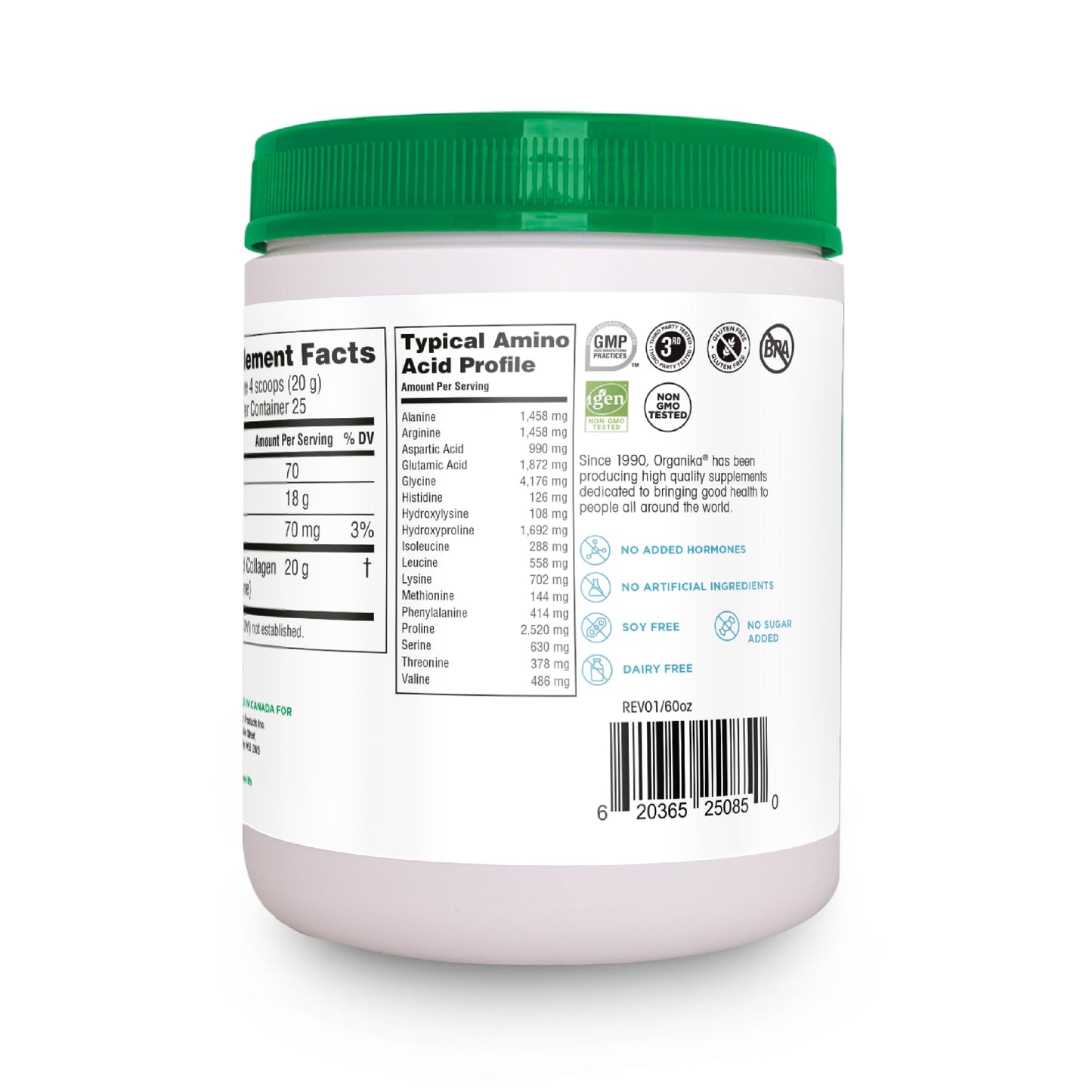 Organika Enhanced Hydrolyzed Collagen Peptides Powder 17.64 oz