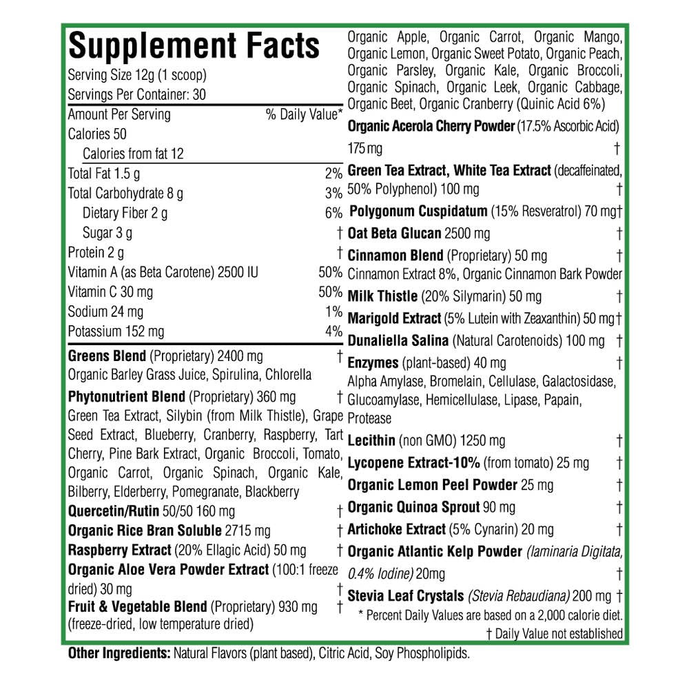 Biopharma Scientific NanoGreens Superfood Powder 12.7 Ounce