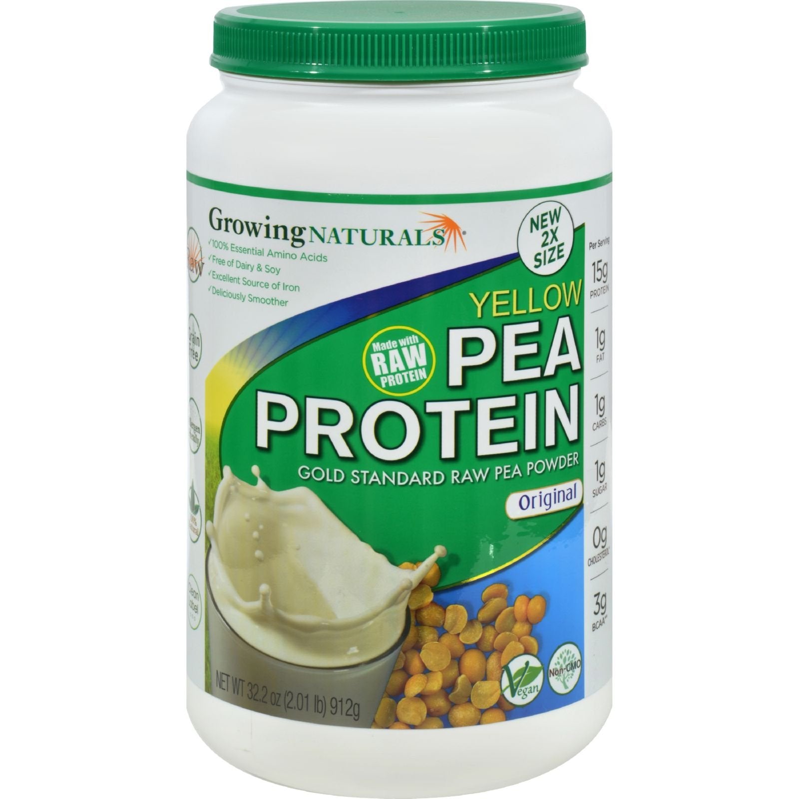 Growing Naturals Pea Protein Powder 32 Servings