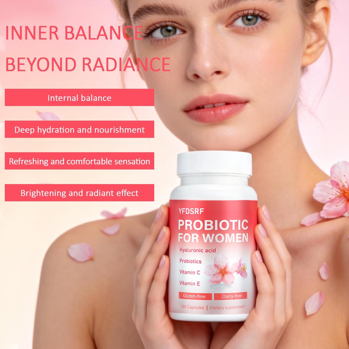 YFDSRF Women's Vaginal Probiotic Supplement for Intimate Health & pH Balance, 120 Capsules