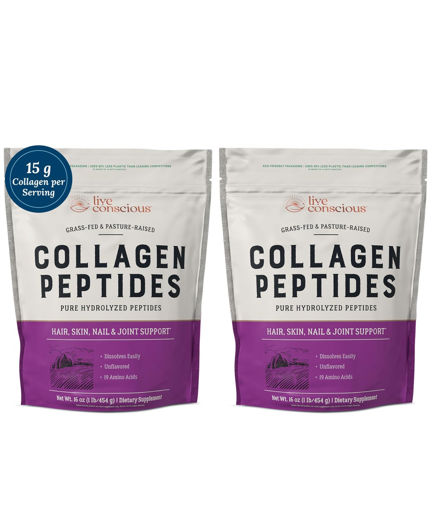 Live Conscious Collagen Peptides Powder, 32 Servings