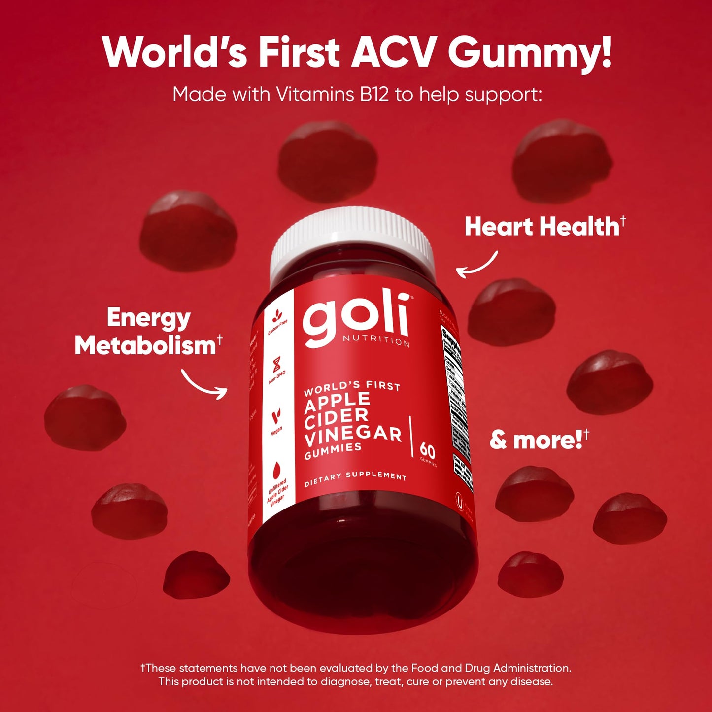 Goli Apple Cider Vinegar Gummies 180 Count