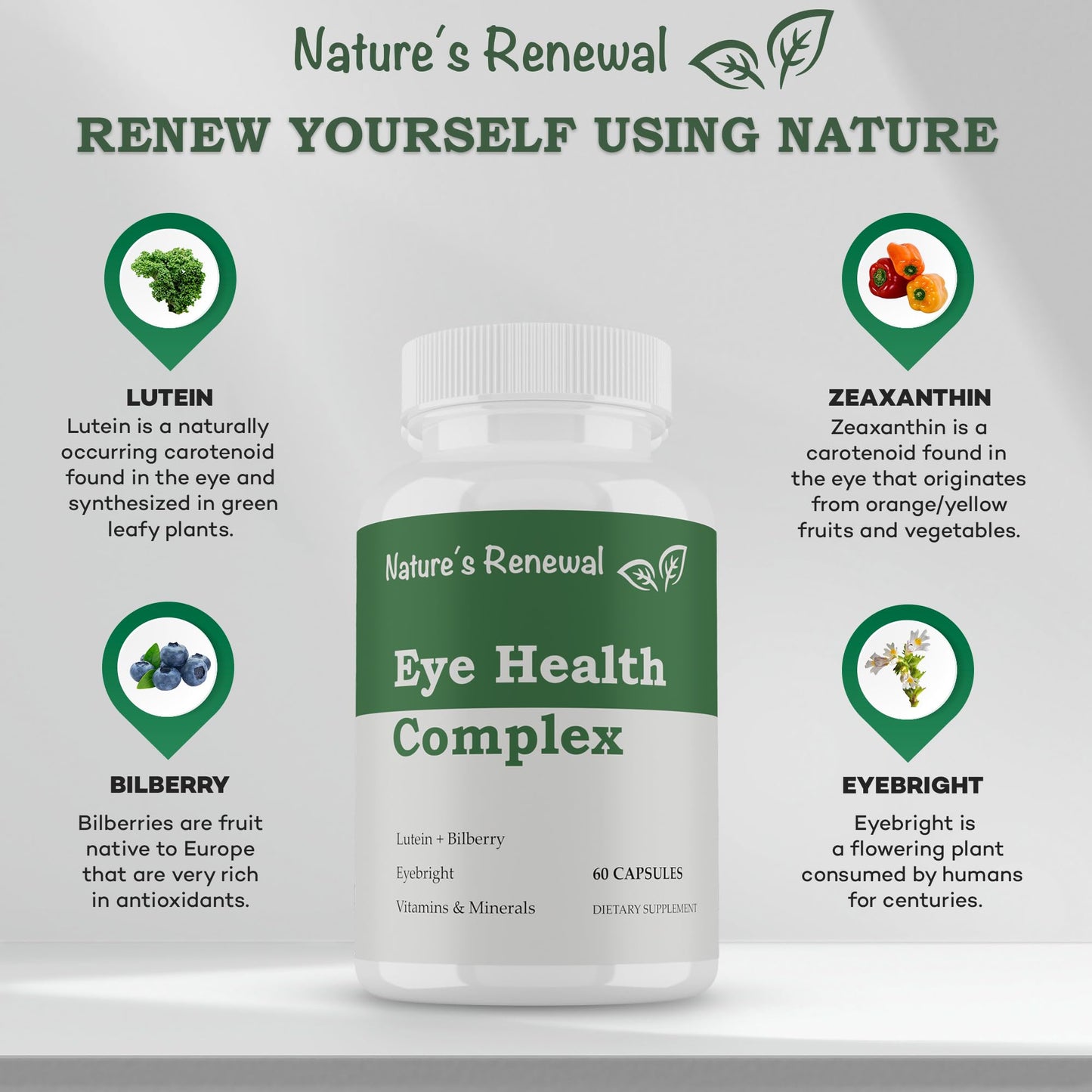Nature's Renewal Eye Health Complex Supplement Capsules, 60 Capsules