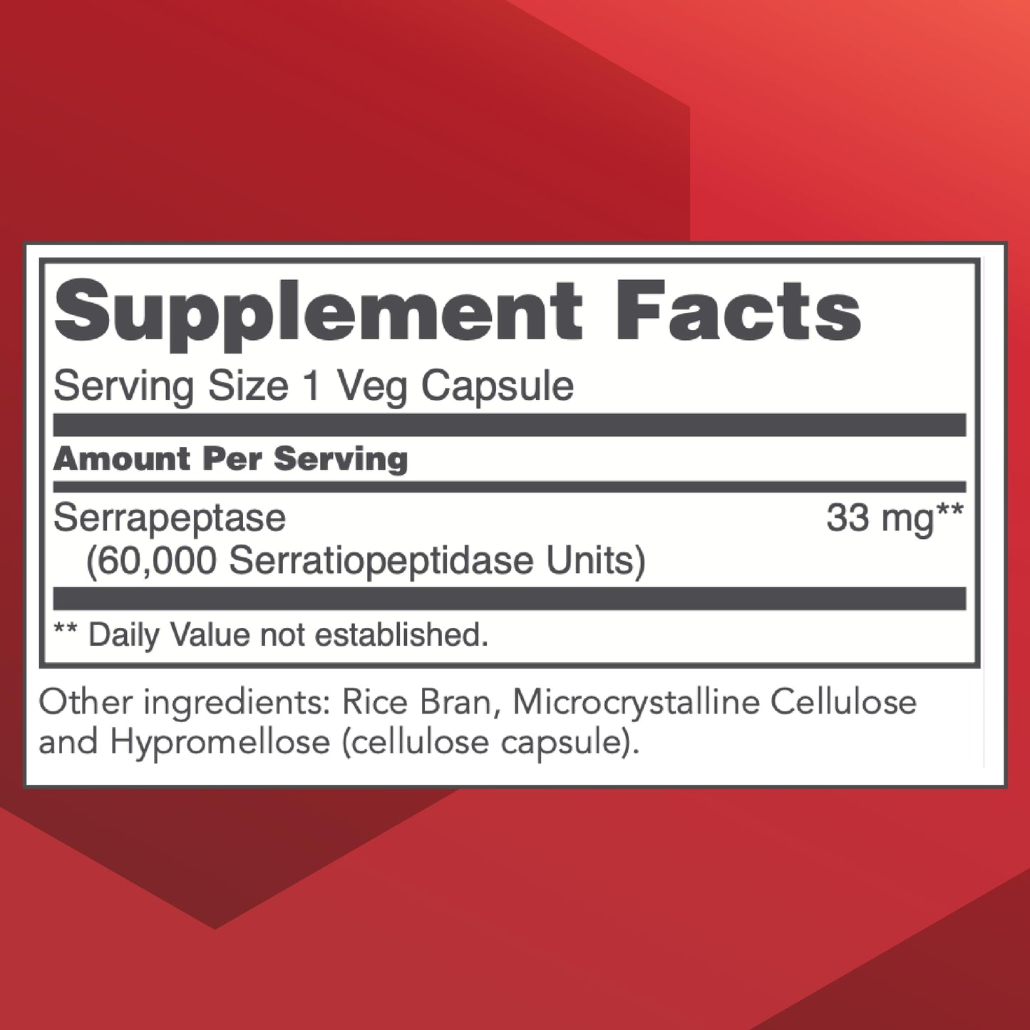 PROTOCOL FOR LIFE BALANCE Serrapeptase Digestive Enzyme Capsule, 60 Veg Caps