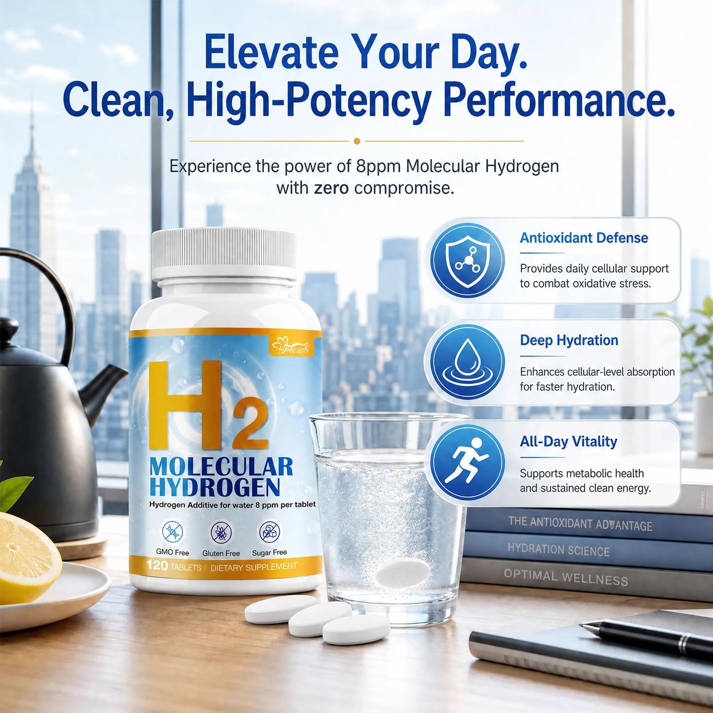 Hoozzch Hydrogen Water Tablets, 120 Tablets