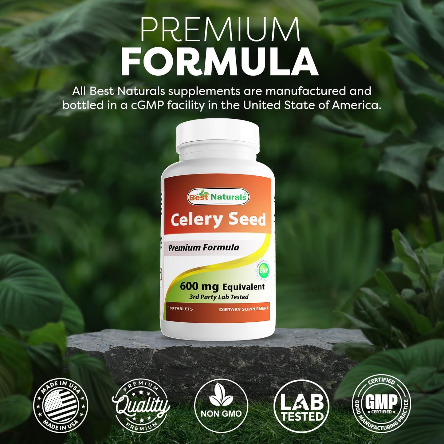 Best Naturals Celery Seed 600 Mg Tablet, 180 Count